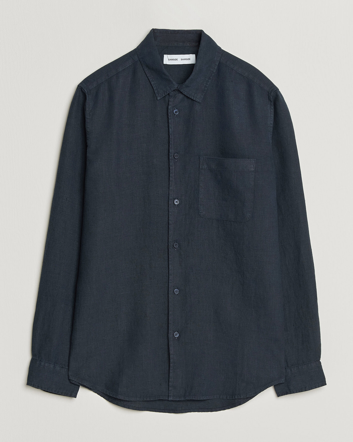 Heren | Overhemden | Samsøe Samsøe | Liam Linen Shirt Salute Navy