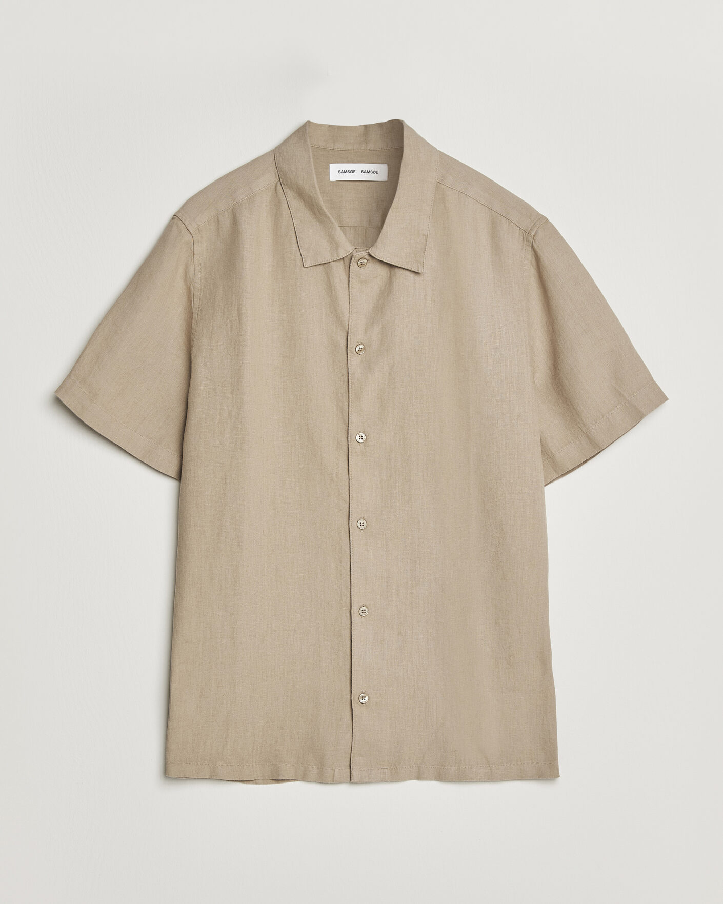 Homme | Chemises | Samsøe Samsøe | Avan Linen Short Sleeve Shirt Aluminum