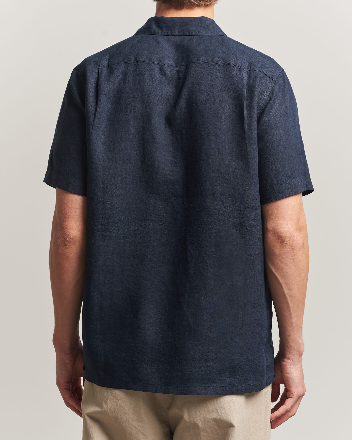 Heren | Overhemden | Samsøe Samsøe | Avan Linen Short Sleeve Shirt Salute Navy