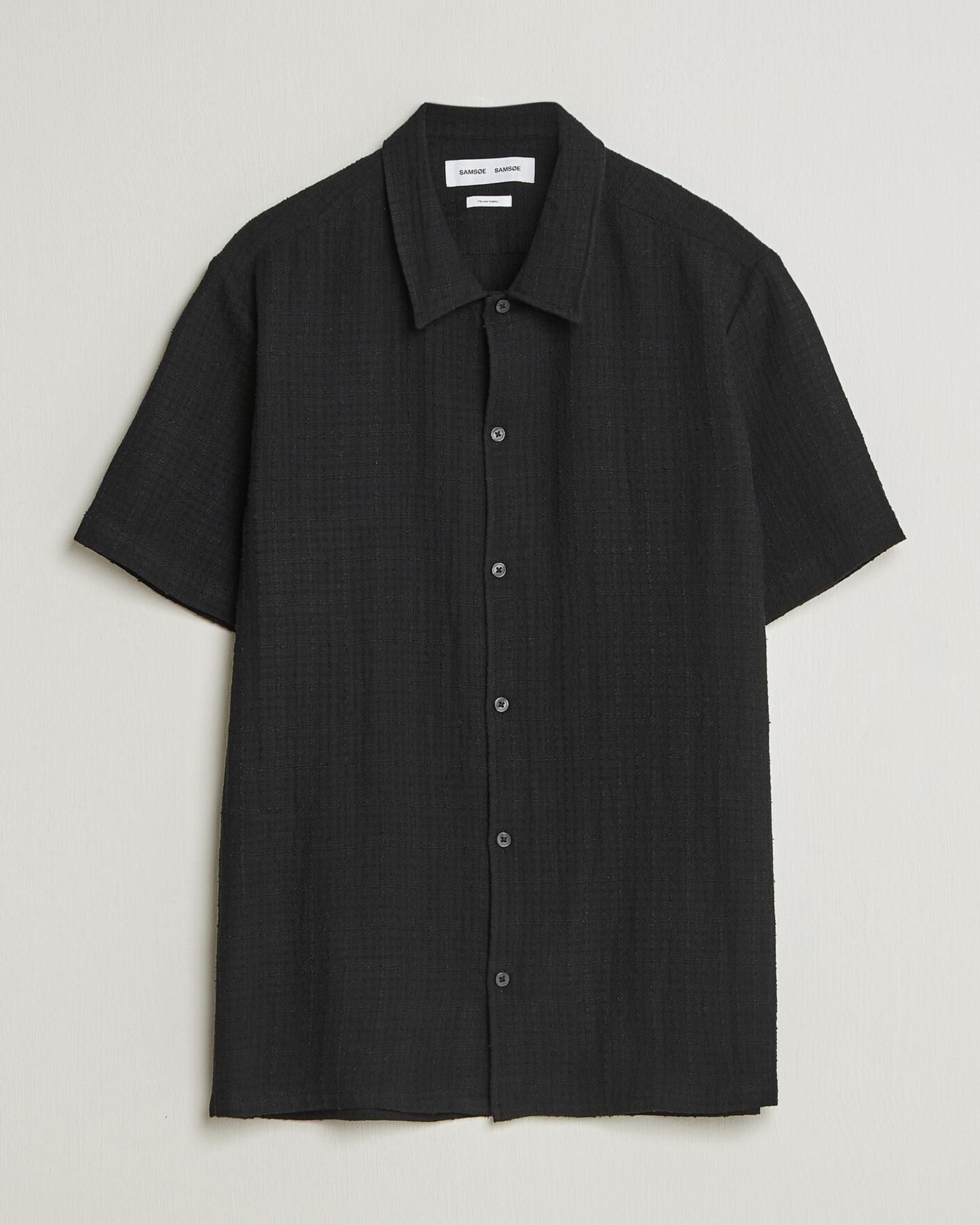 Homme | Chemises | Samsøe Samsøe | Avan Structured Short Sleeve Shirt Black