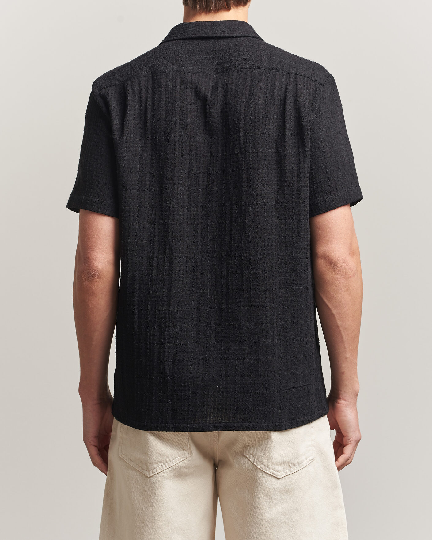 Homme | Chemises | Samsøe Samsøe | Avan Structured Short Sleeve Shirt Black