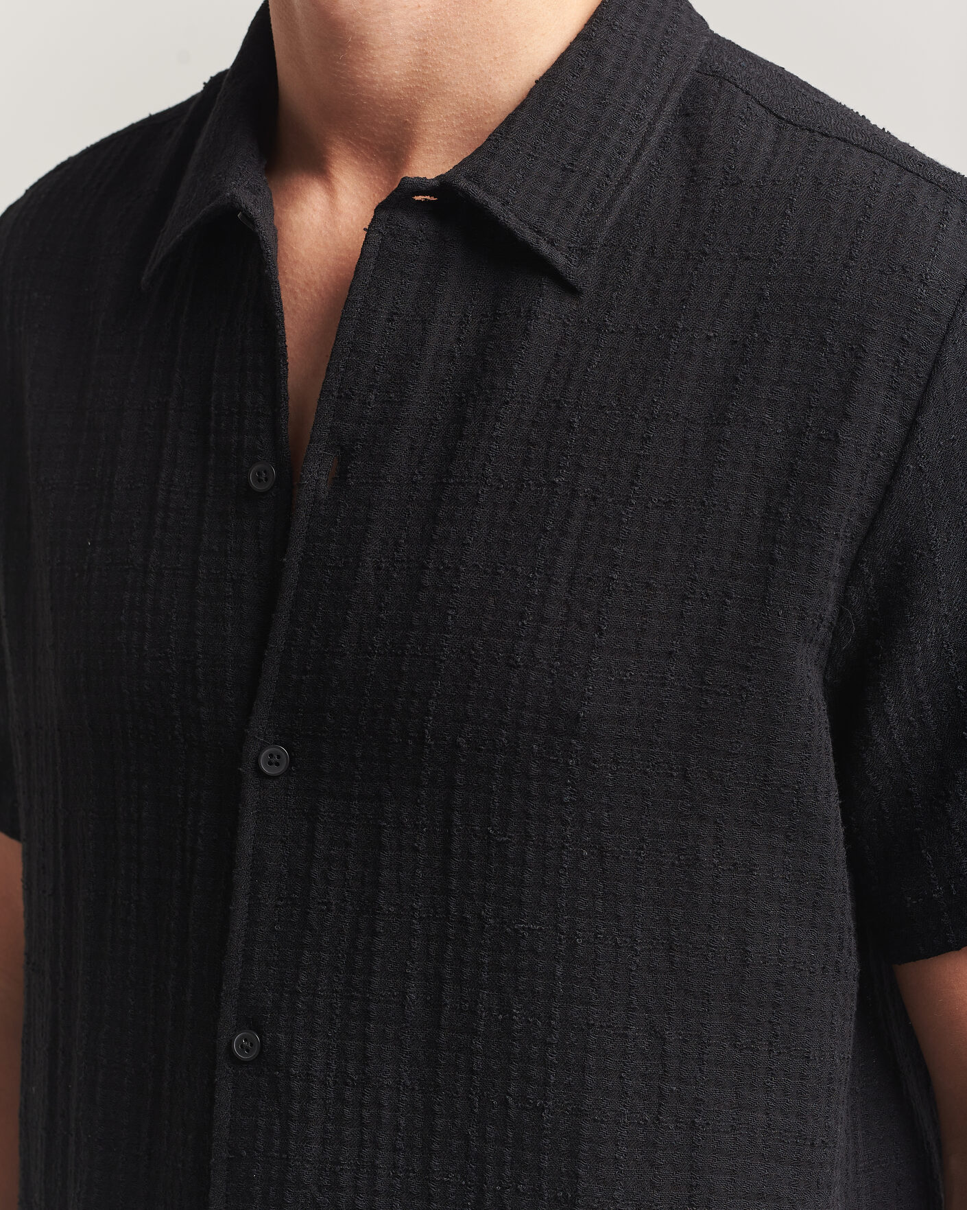Homme | Chemises | Samsøe Samsøe | Avan Structured Short Sleeve Shirt Black
