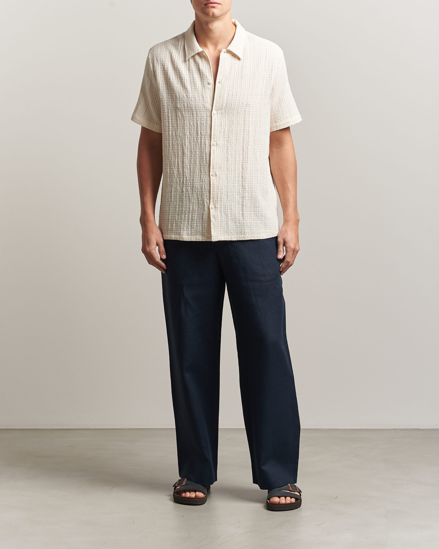 Homme | Chemises | Samsøe Samsøe | Avan Structured Short Sleeve Shirt Clear Cream
