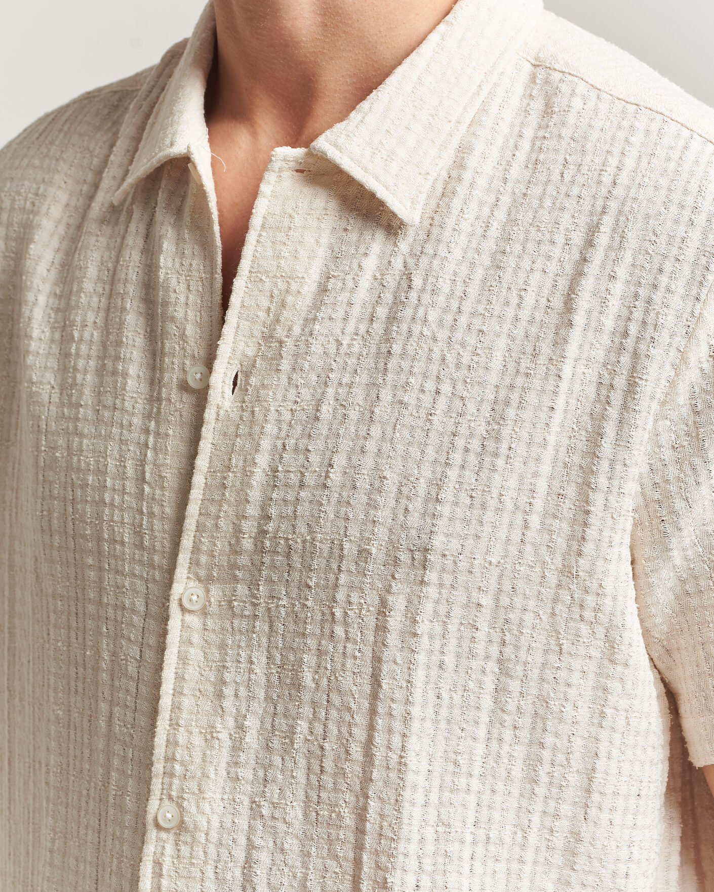 Homme | Chemises | Samsøe Samsøe | Avan Structured Short Sleeve Shirt Clear Cream
