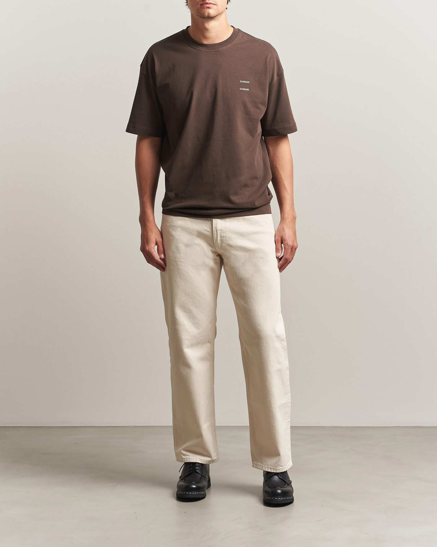 Heren | T-shirts | Samsøe Samsøe | Joel Organic Cotton T-Shirt Turkish Coffee