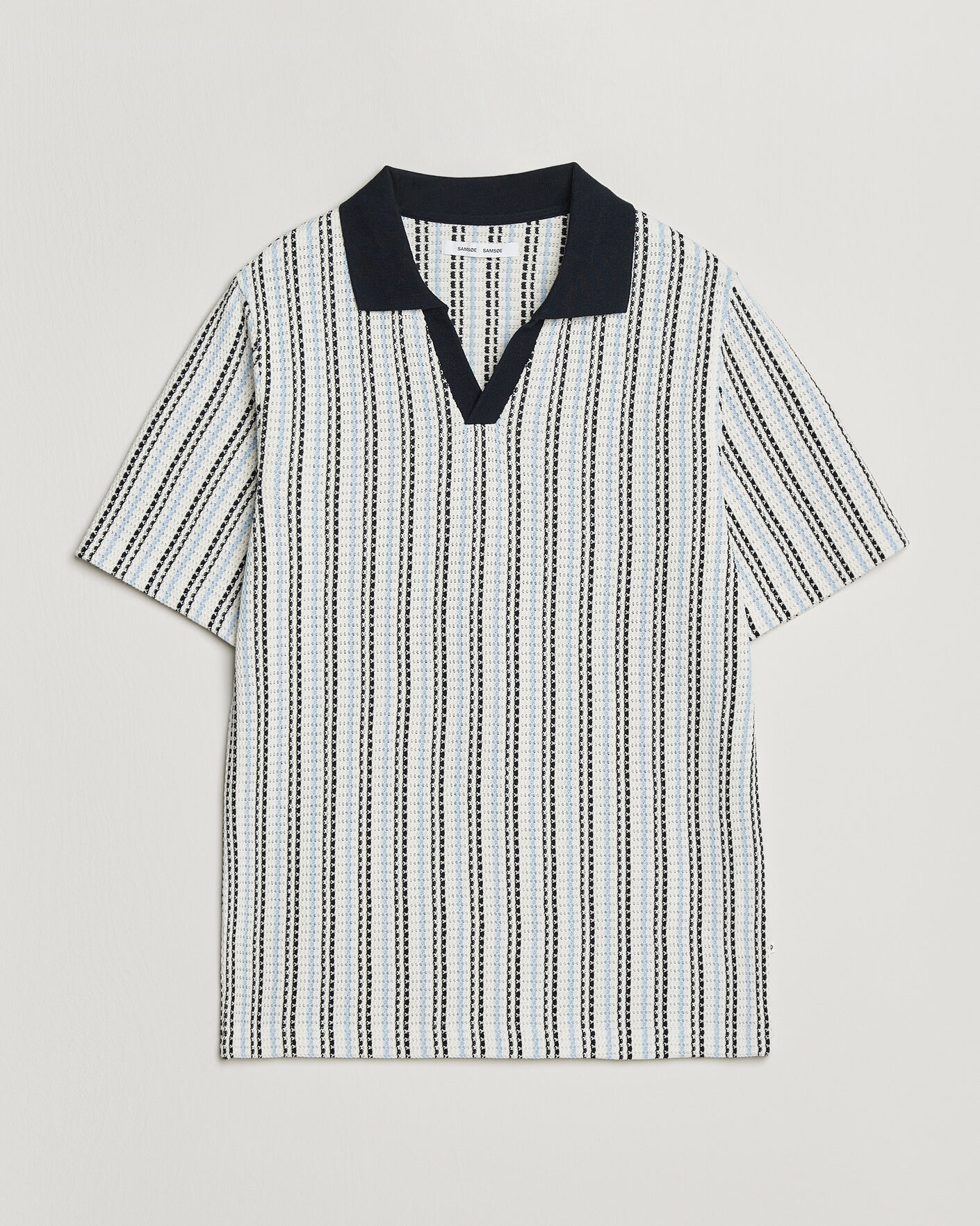 Homme | Polos | Samsøe Samsøe | Mac Striped Knitted Polo Blue/White