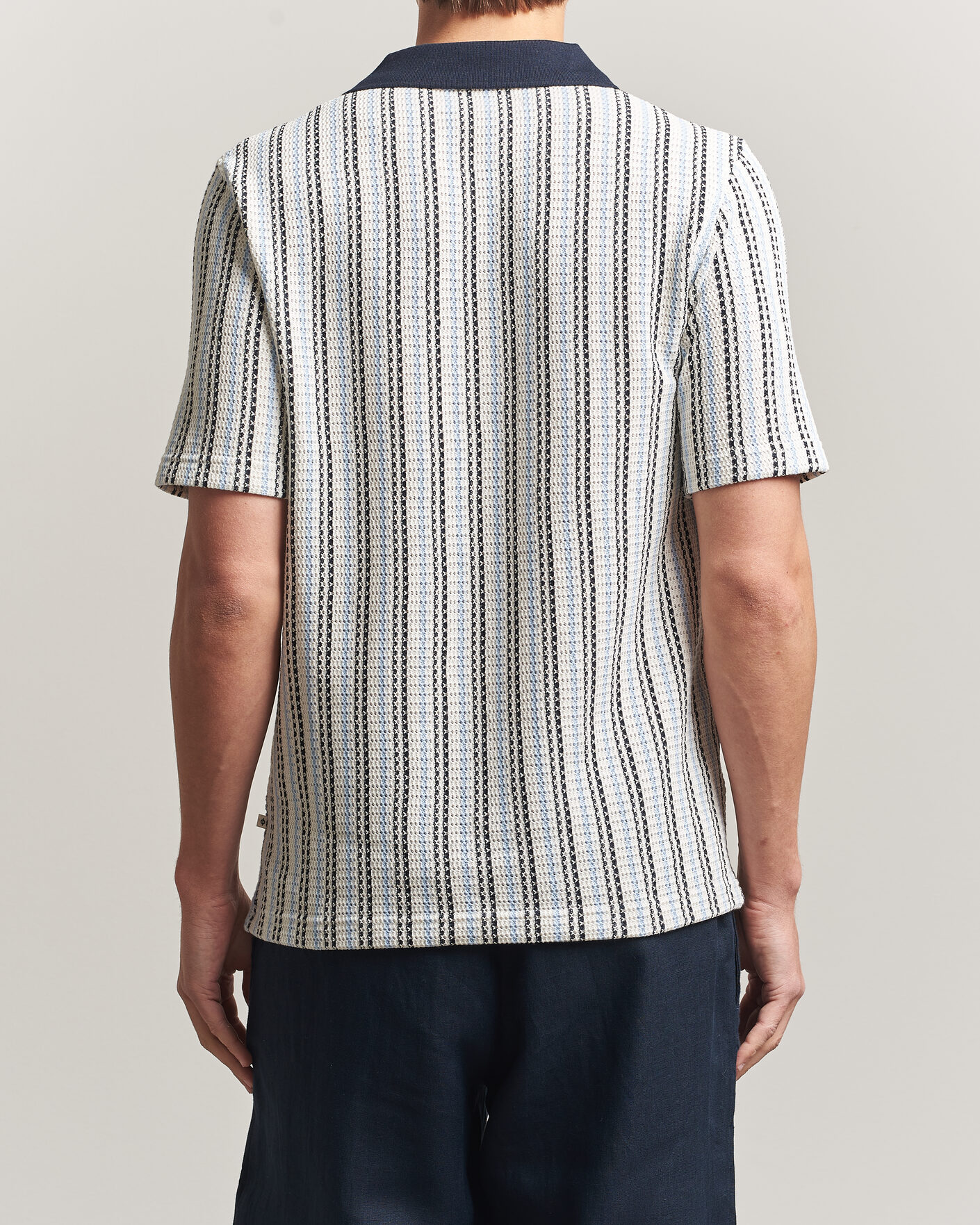 Homme | Polos | Samsøe Samsøe | Mac Striped Knitted Polo Blue/White