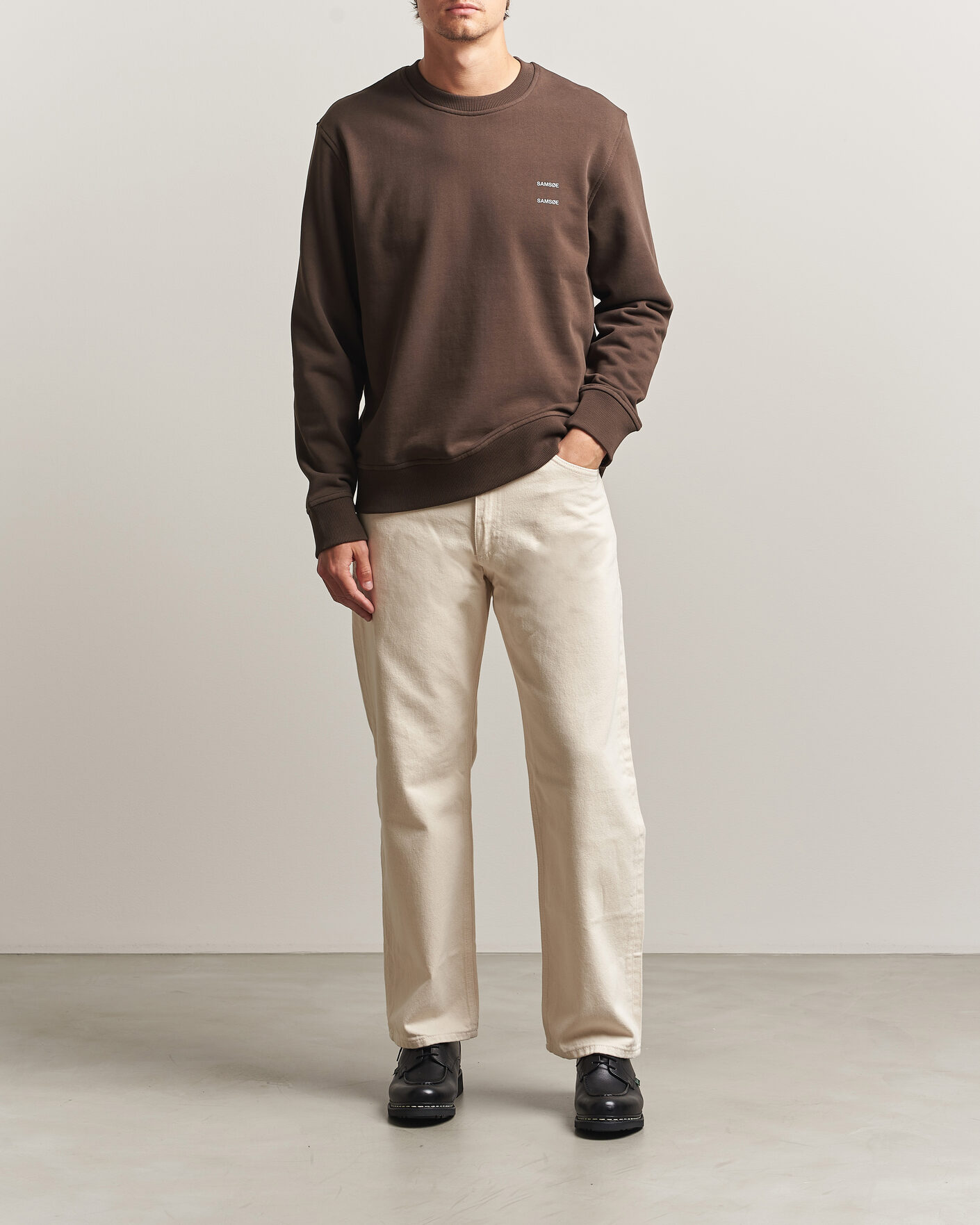 Homme | Pulls Et Tricots | Samsøe Samsøe | Joel Organic Cotton Sweatshirt Turkish Coffee