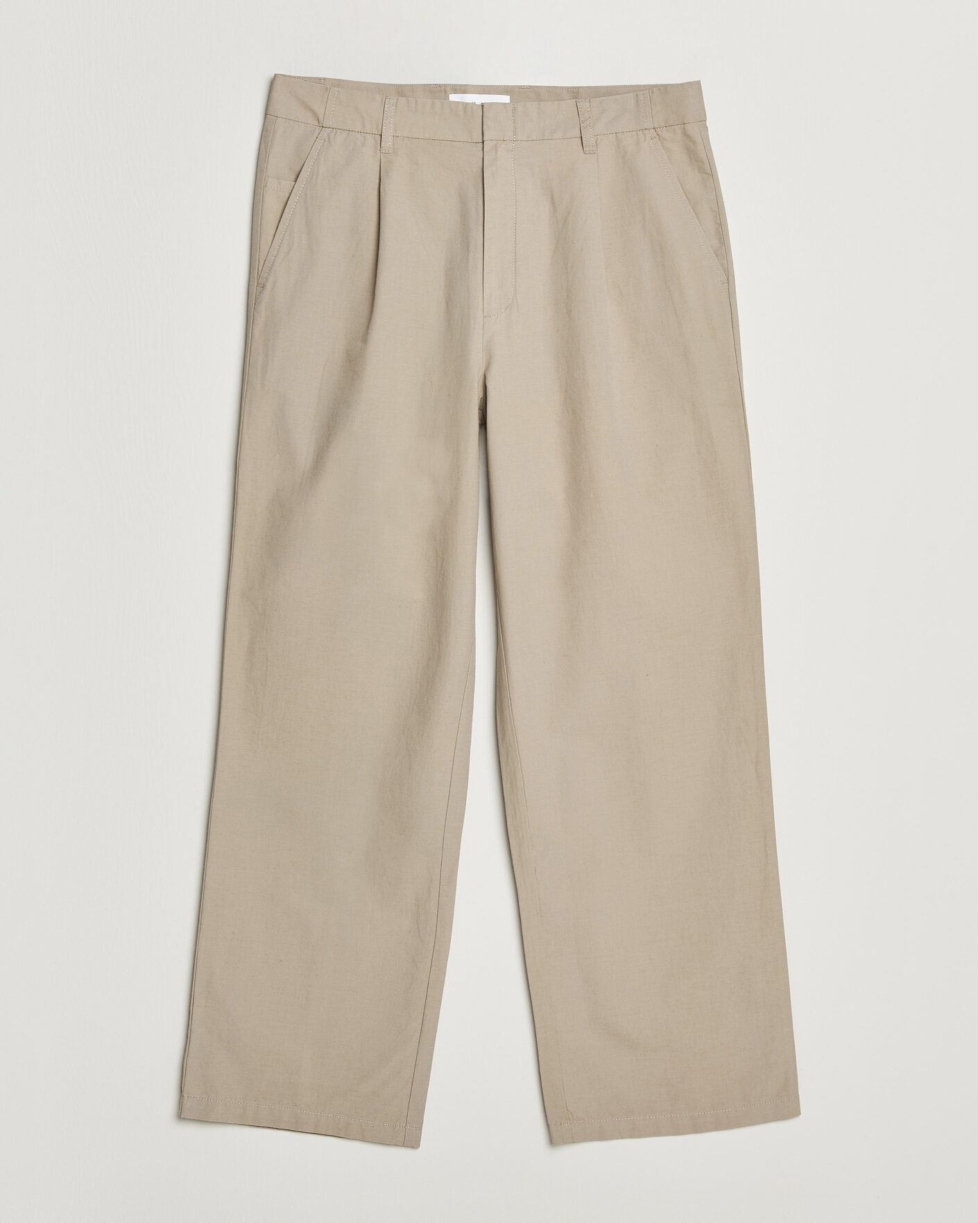 Homme | Pantalons | Samsøe Samsøe | Valentin Cotton/Linen Pleated Trousers Aluminum