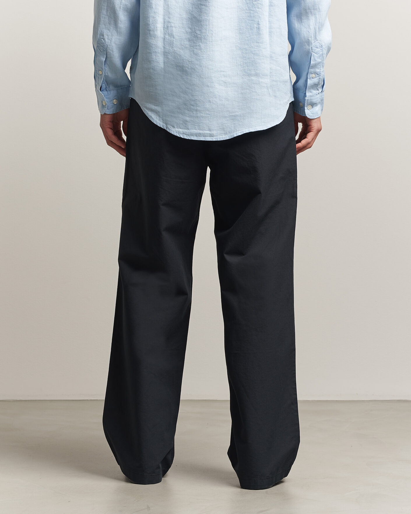 Heren | Broeken | Samsøe Samsøe | Valentin Cotton/Linen Pleated Trousers Black