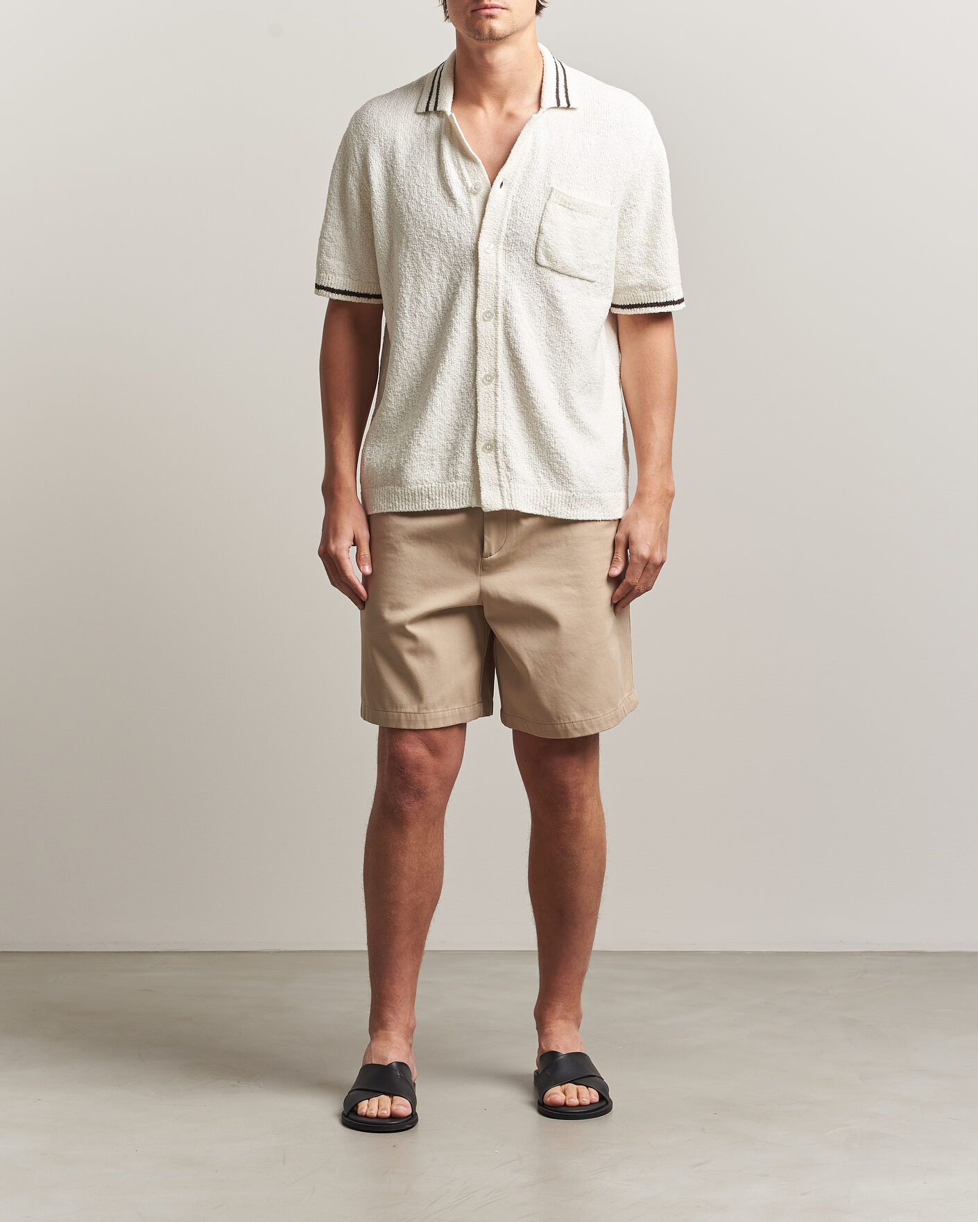 Heren | Overhemden | Samsøe Samsøe | Pedro Knitted Short Sleeve Shirt Clear Cream