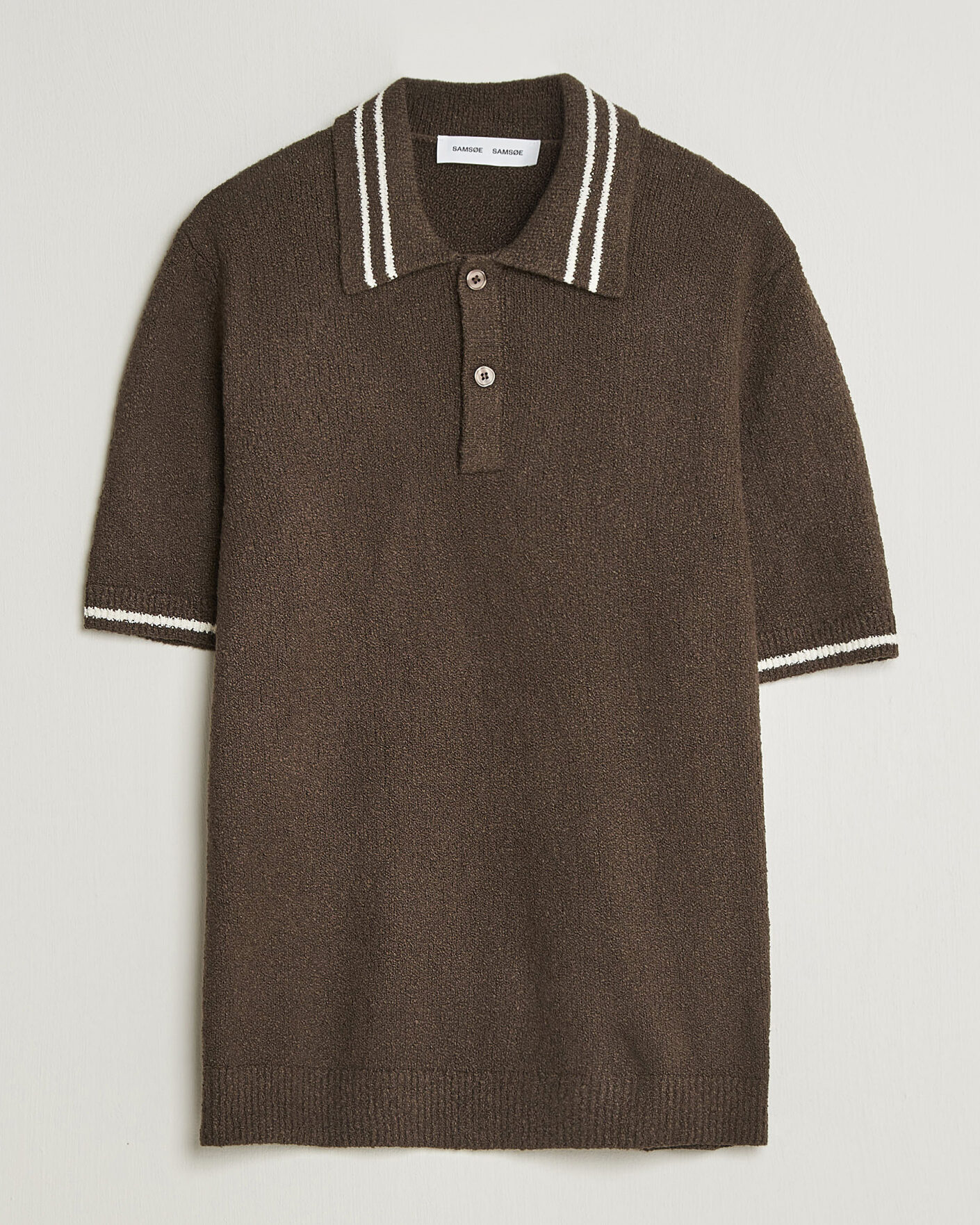 Homme | Polos | Samsøe Samsøe | Pedro Knitted Polo Turkish Coffee