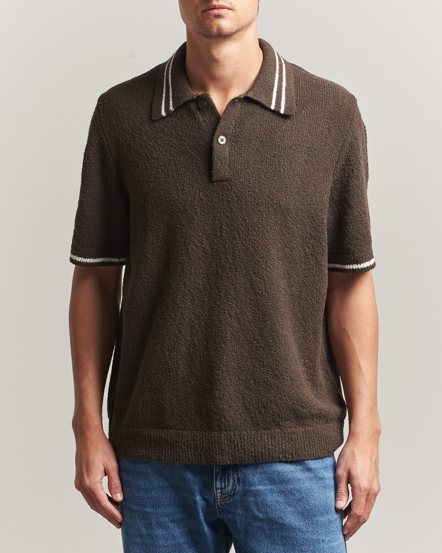 Homme | Polos | Samsøe Samsøe | Pedro Knitted Polo Turkish Coffee