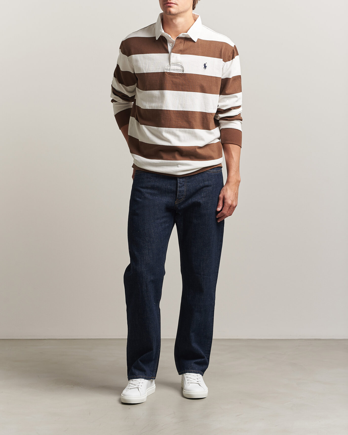Heren | Truien | Polo Ralph Lauren | Block Striped Rugby Pale Russet/Trophy Cream