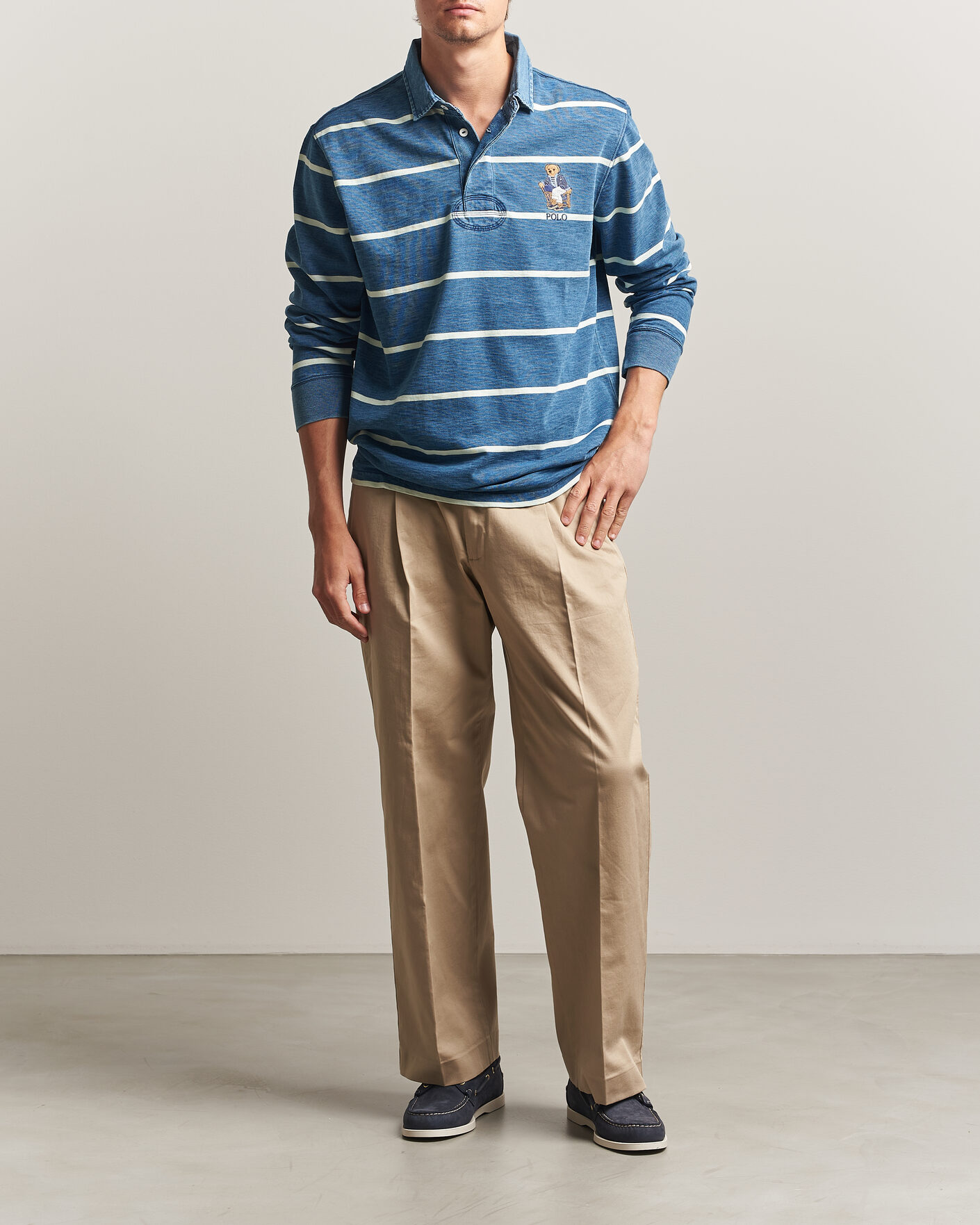 Heren | Truien | Polo Ralph Lauren | Striped Indigo Rugby Newport Bear