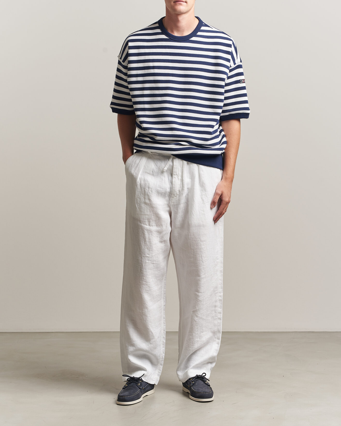 Homme | T-shirts | Polo Ralph Lauren | Striped Short Sleeve Sweater Newport Navy/White