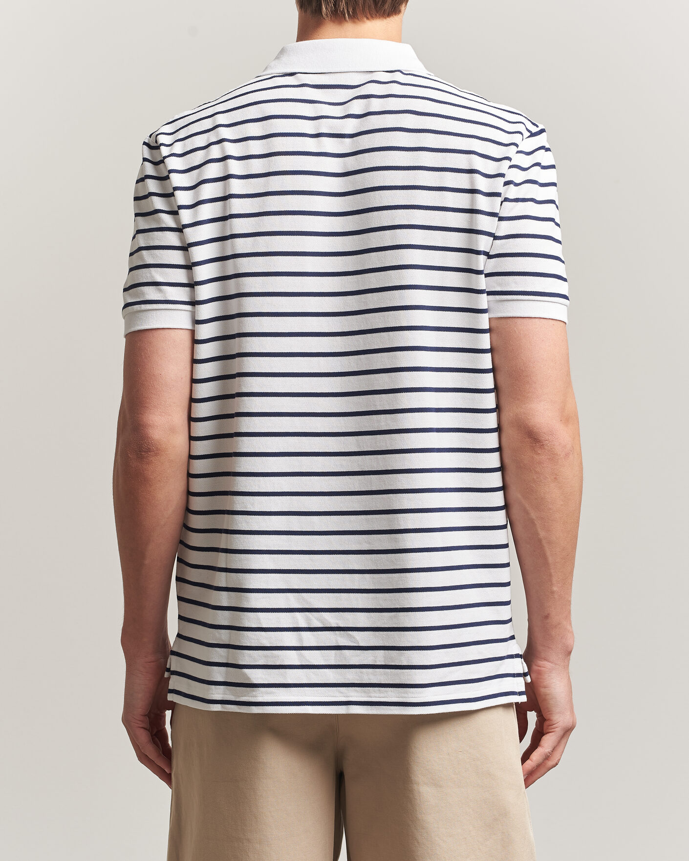 Homme | Polos | Polo Ralph Lauren | Newport Bear Striped Custom Slim Polo White/Navy