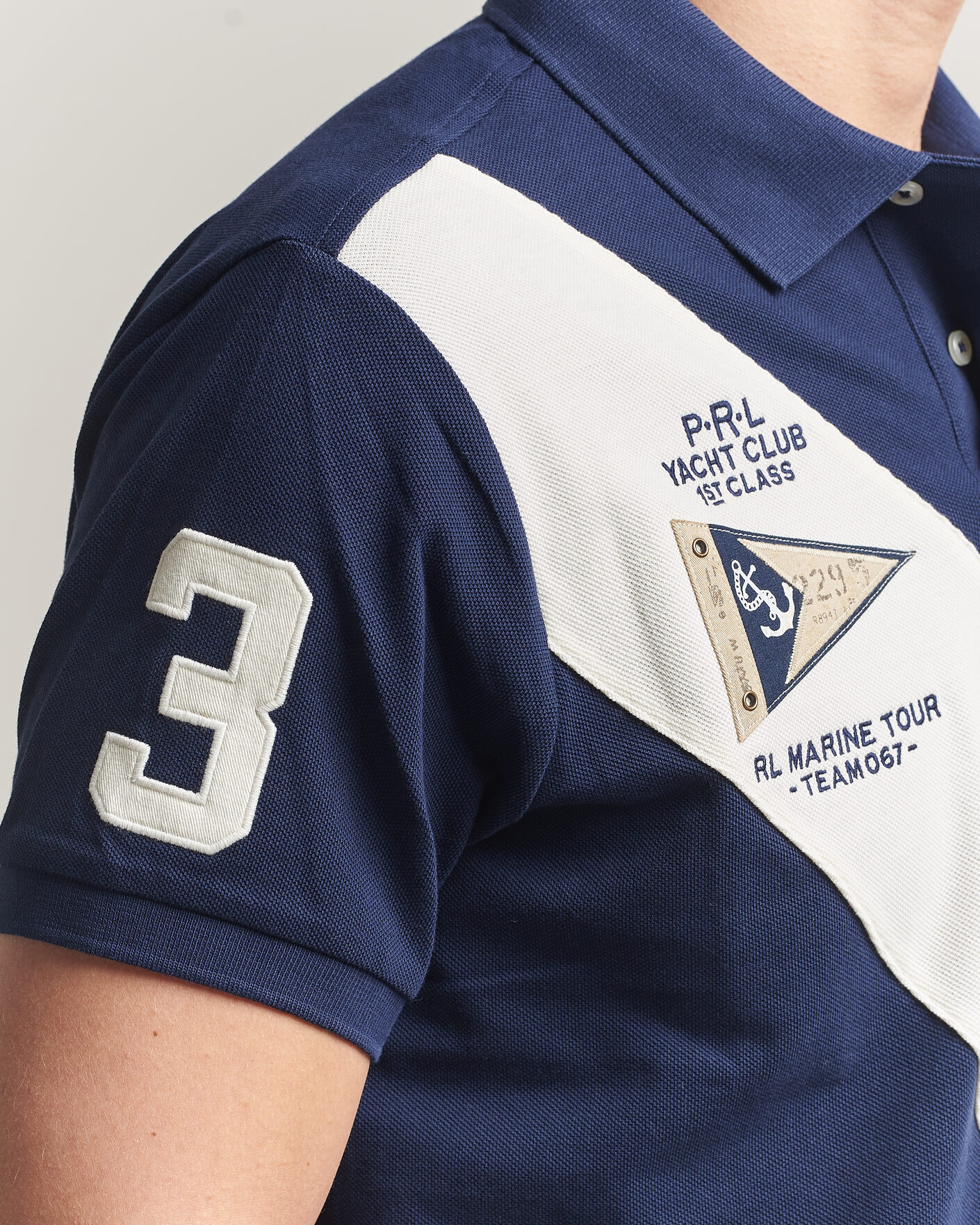 Heren | Polo's | Polo Ralph Lauren | Custom Slim Diagonal Stipe Polo Newport Navy/Nevis