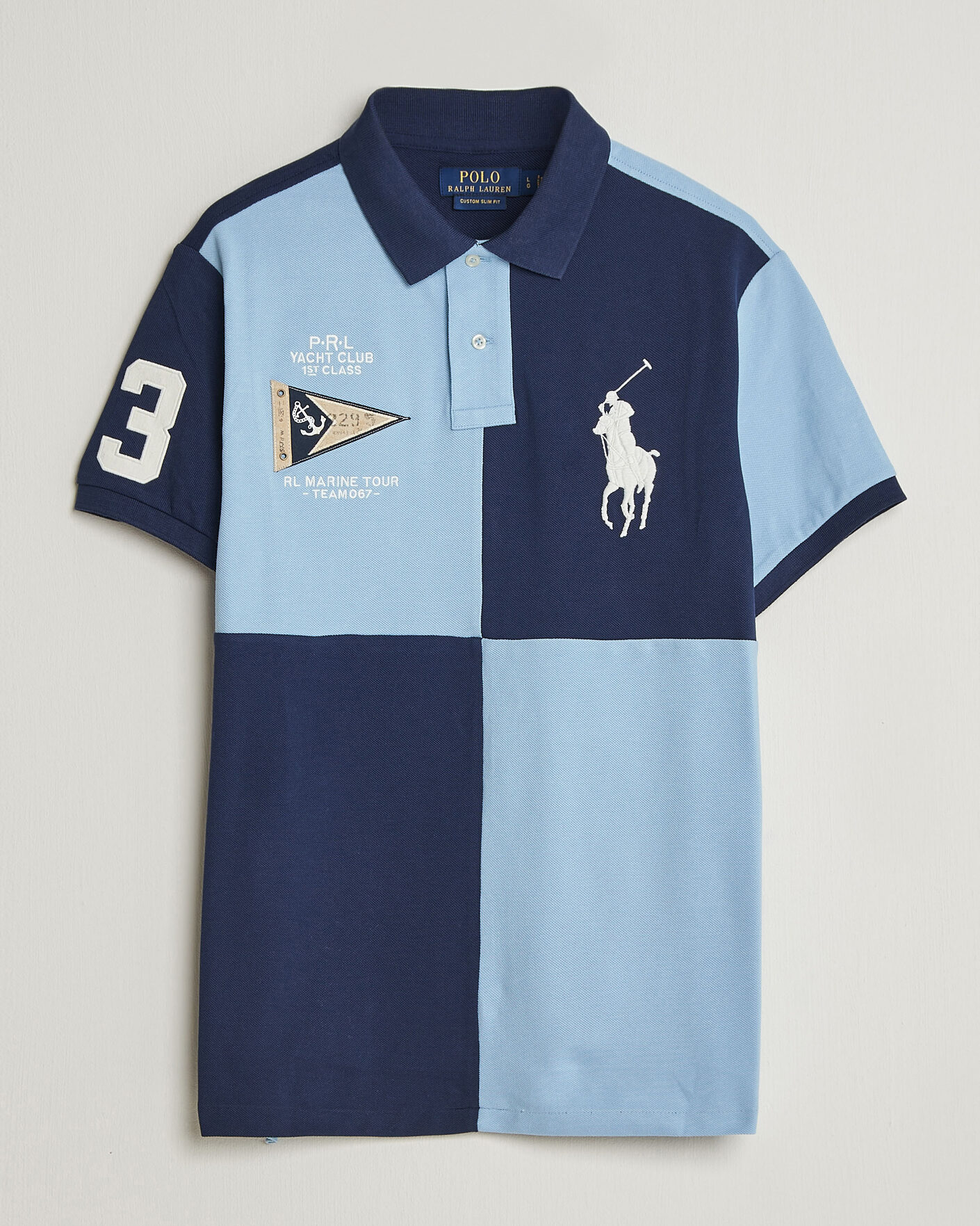 Heren | Polo's | Polo Ralph Lauren | Custom Slim Rugby Block Polo NPT Navy/Powder Blue