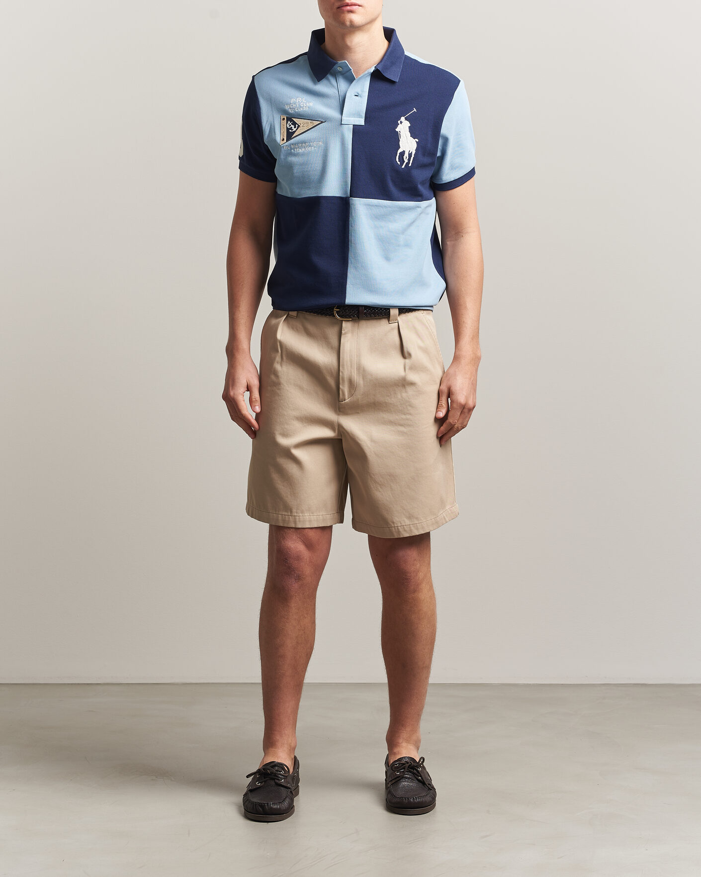 Homme | Polos | Polo Ralph Lauren | Custom Slim Rugby Block Polo NPT Navy/Powder Blue