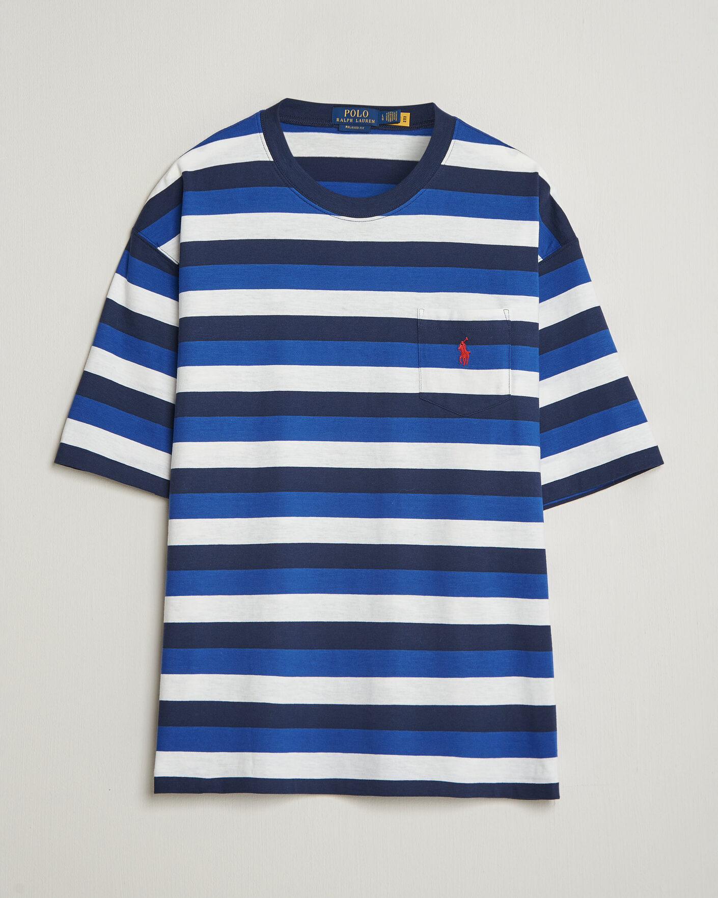 Heren | T-shirts | Polo Ralph Lauren | Striped Pocket Tee Newport Navy Multi