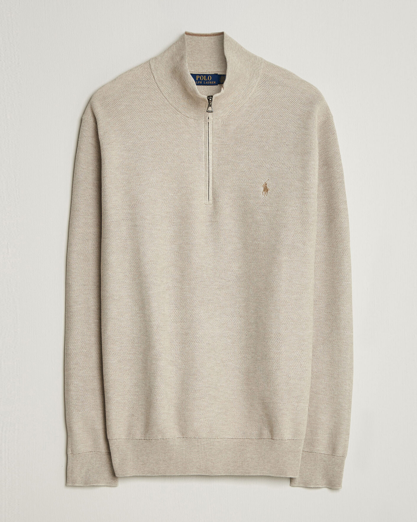 Homme | Pulls Et Tricots | Polo Ralph Lauren | Textued Half-Zip Light Walnut Brown Heather