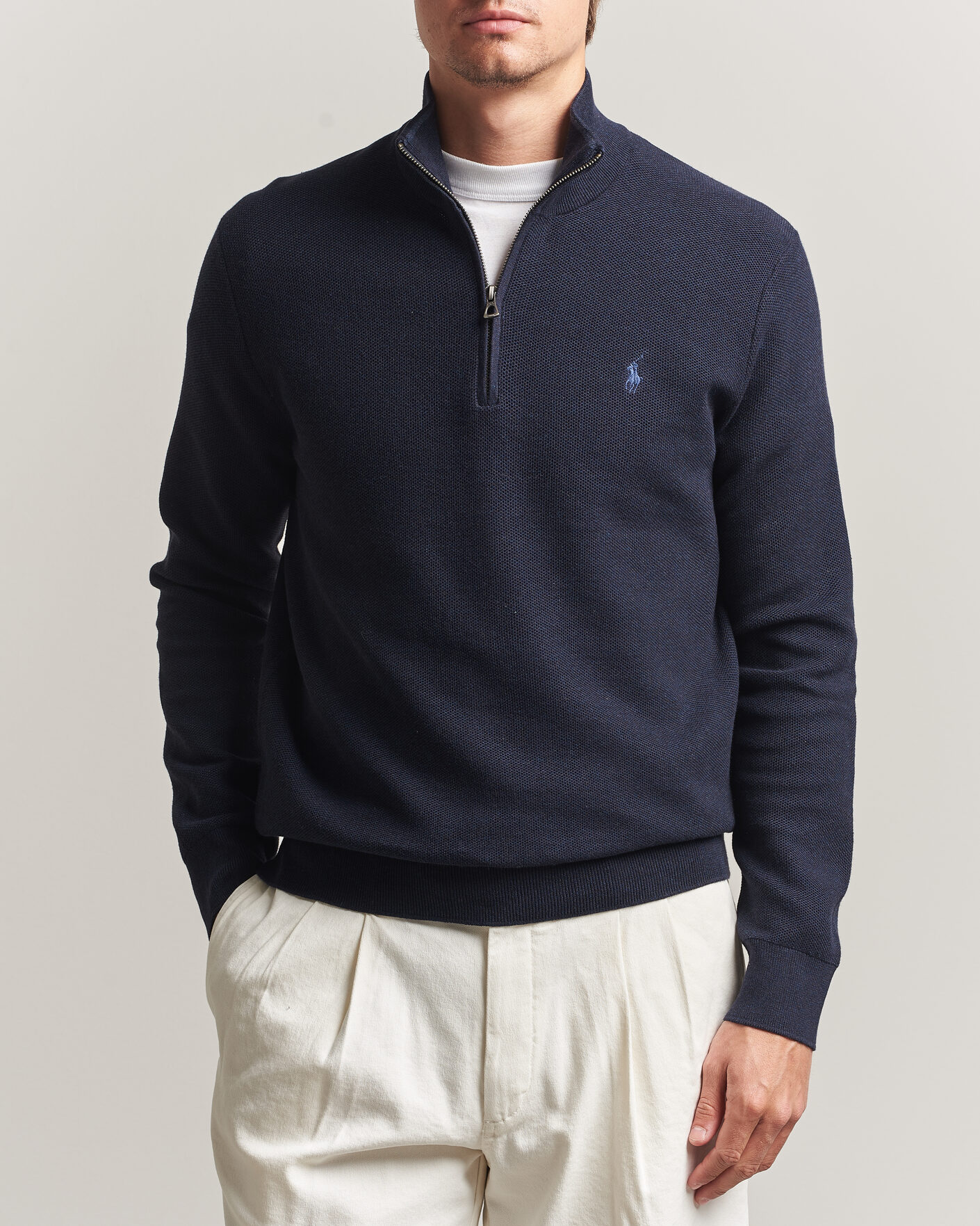 Heren | Truien | Polo Ralph Lauren | Textued Half-Zip Navy Heather