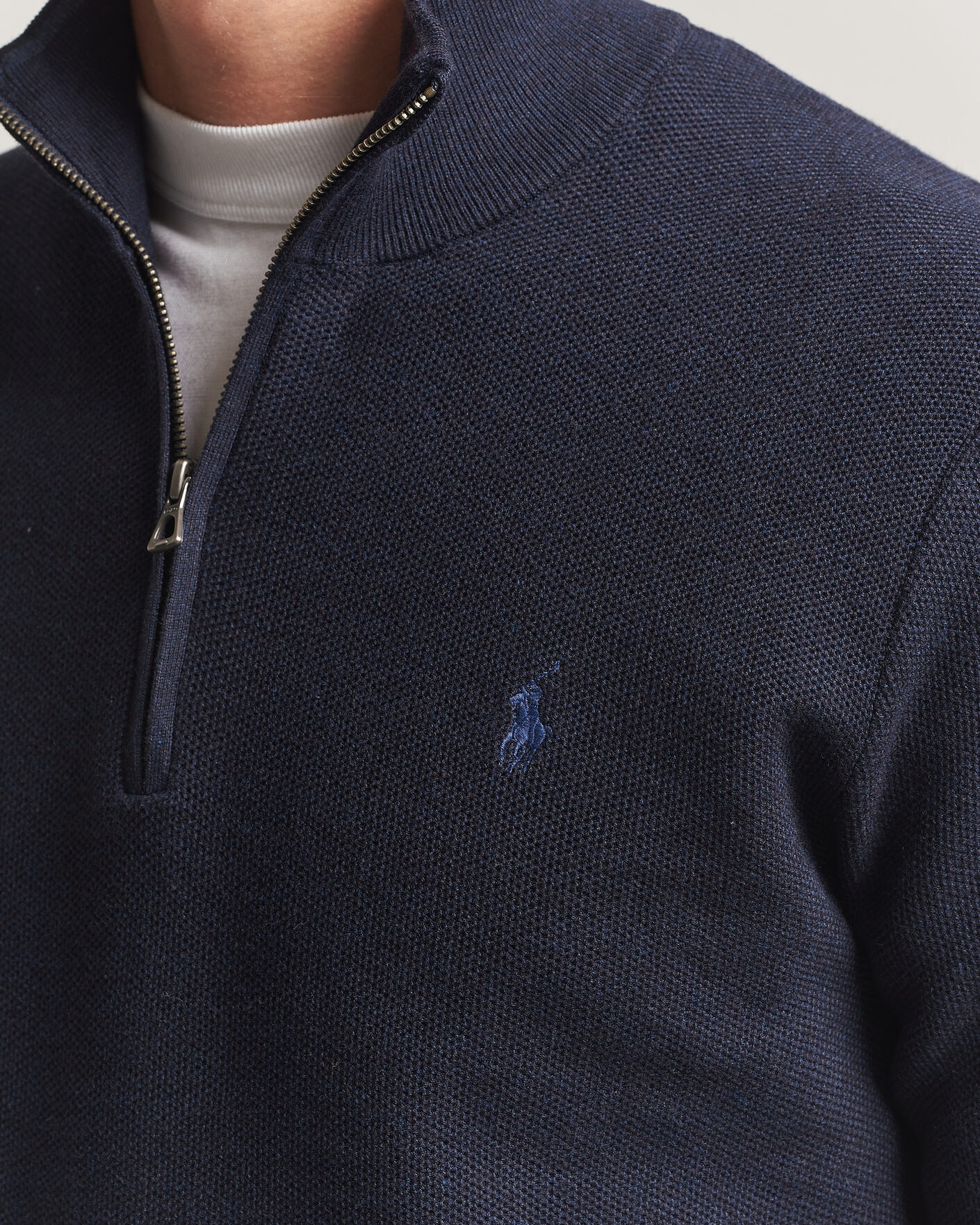 Heren | Truien | Polo Ralph Lauren | Textured Half-Zip Navy Heather