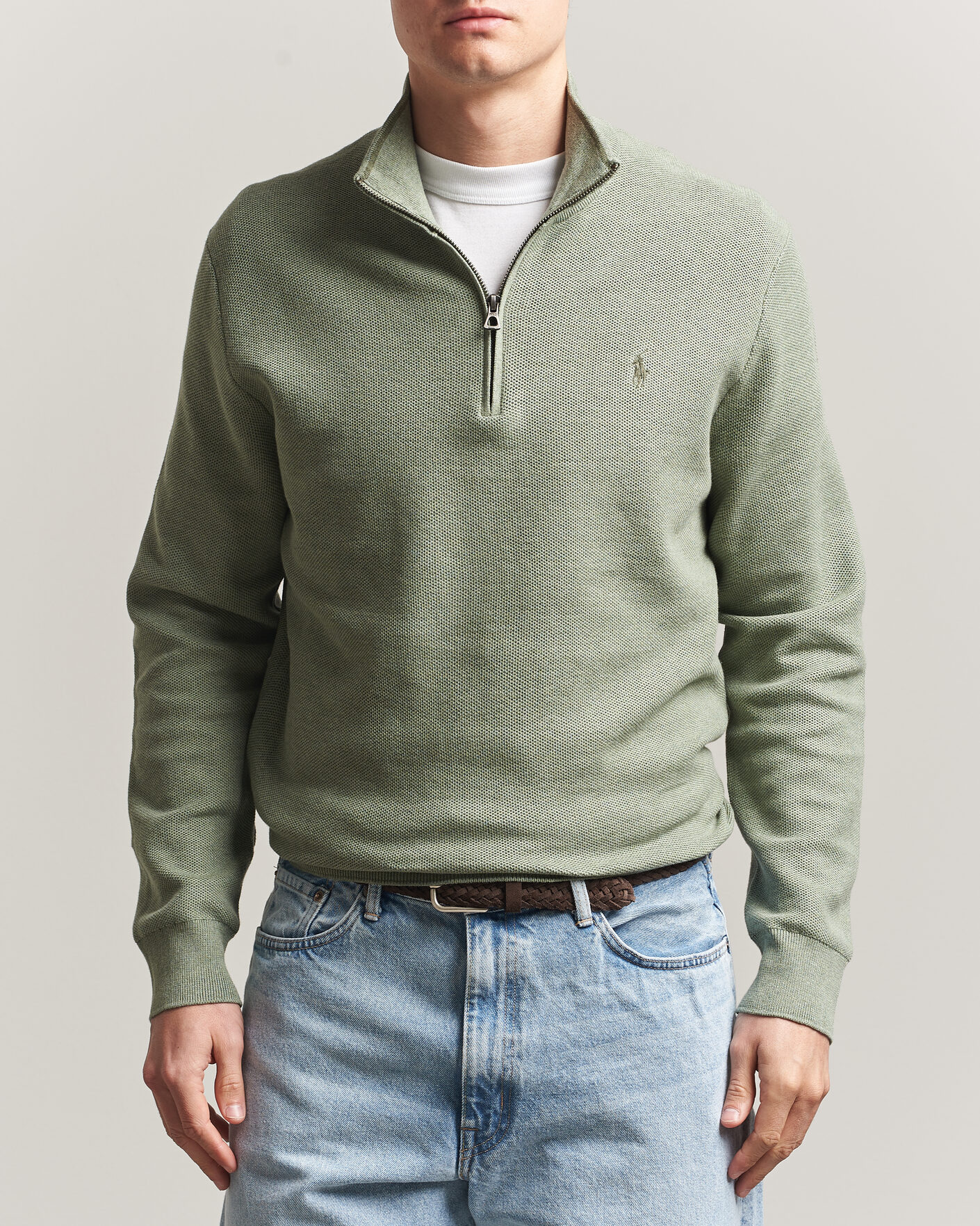 Heren | Truien | Polo Ralph Lauren | Textued Half-Zip Fern Green Heather