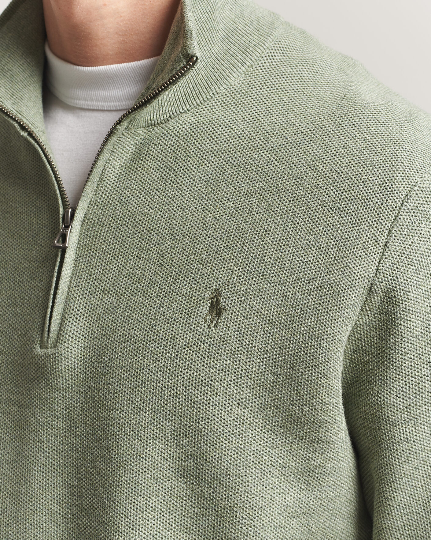 Heren | Truien | Polo Ralph Lauren | Textued Half-Zip Fern Green Heather