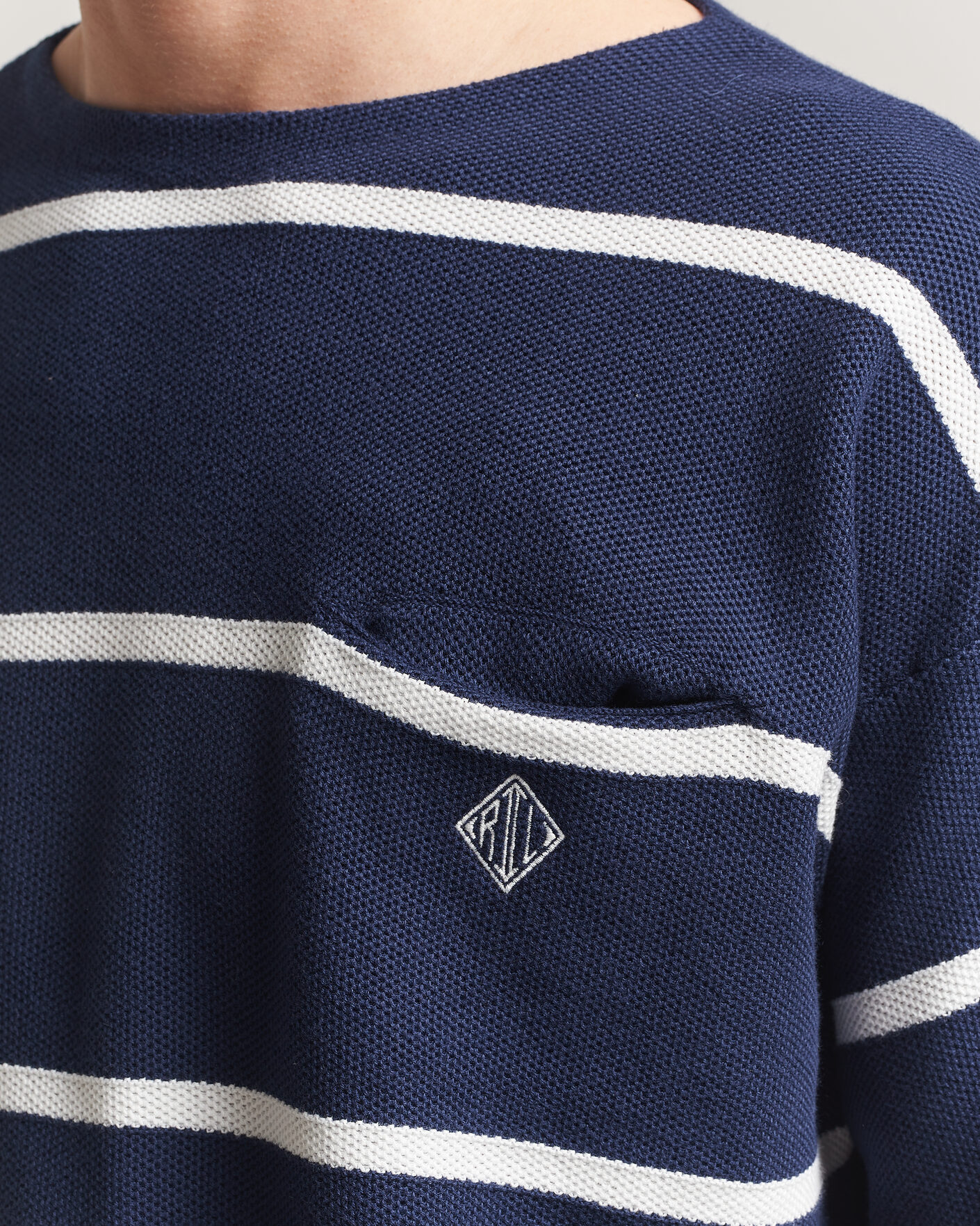 Heren | Truien | Polo Ralph Lauren | Striped Boat Neck Sweater Navy Combo