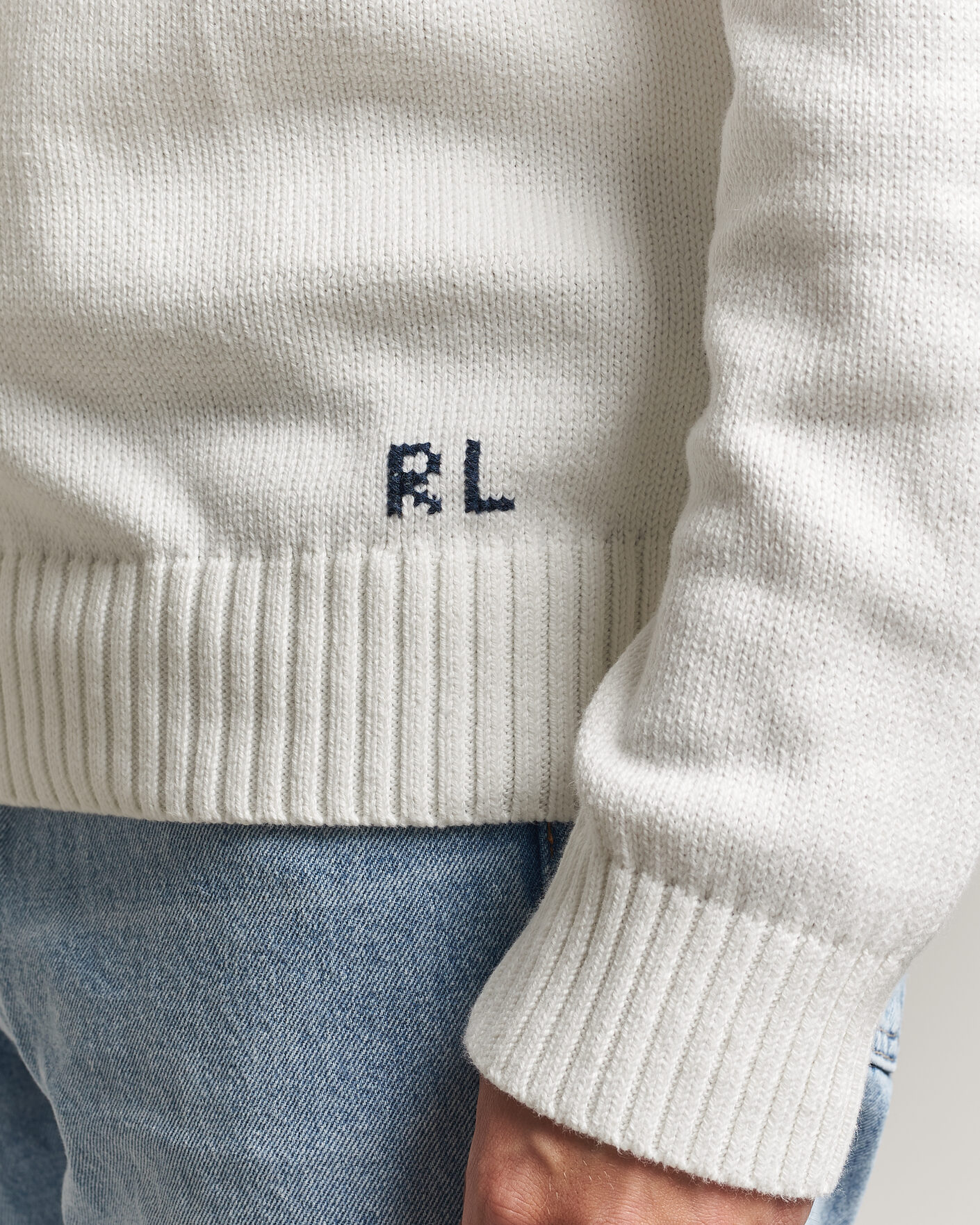 Heren | Truien | Polo Ralph Lauren | Newport Bear Cotton/Linen Sweater Deckwash White