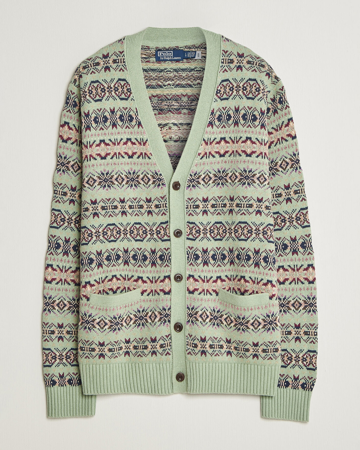 Heren | Truien | Polo Ralph Lauren | Cotton/Linen Fairisle Cardigan Green Combo