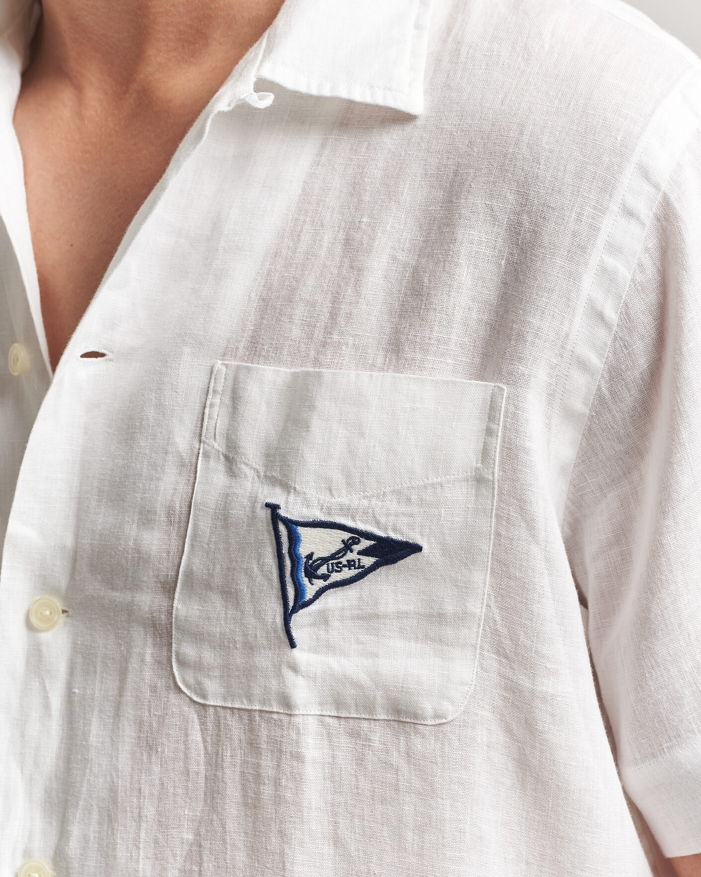 Heren | Overhemden | Polo Ralph Lauren | Linen Camp Shirt Vintage Nautical Sail