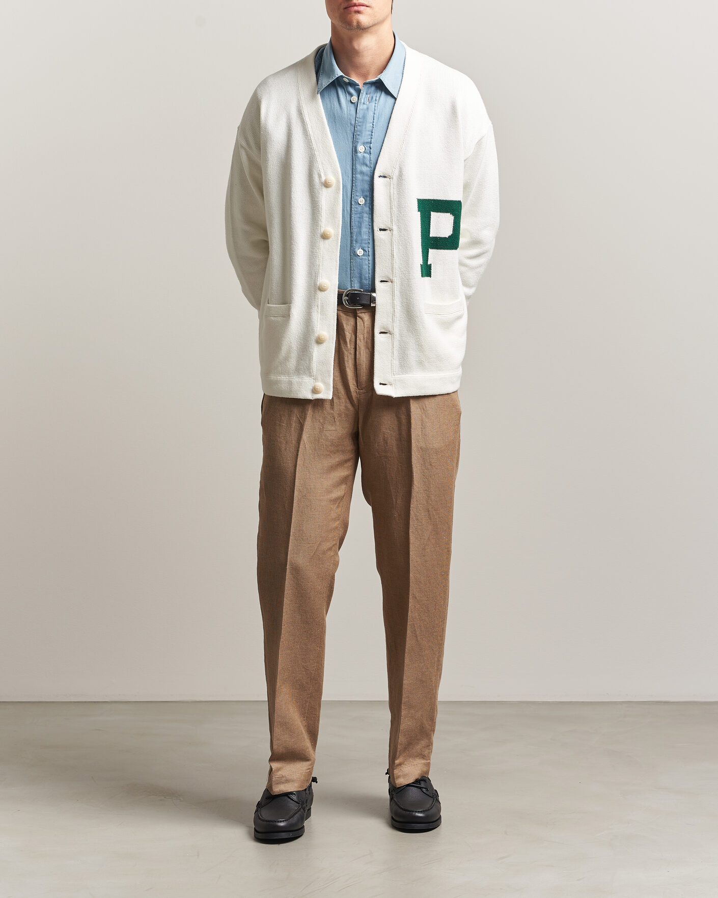 Heren | Broeken | Polo Ralph Lauren | Cotton/Linen Houndstooth Pants Vintage Khaki
