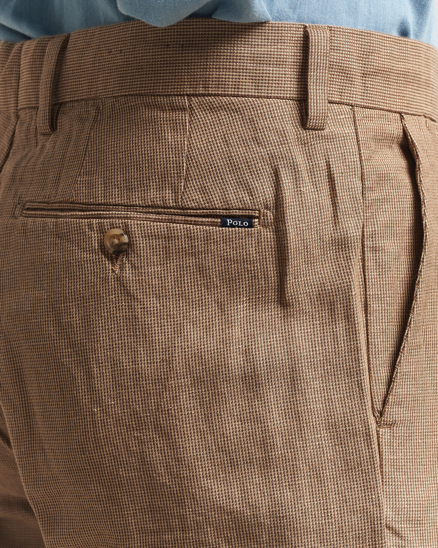 Heren | Broeken | Polo Ralph Lauren | Cotton/Linen Houndstooth Pants Vintage Khaki