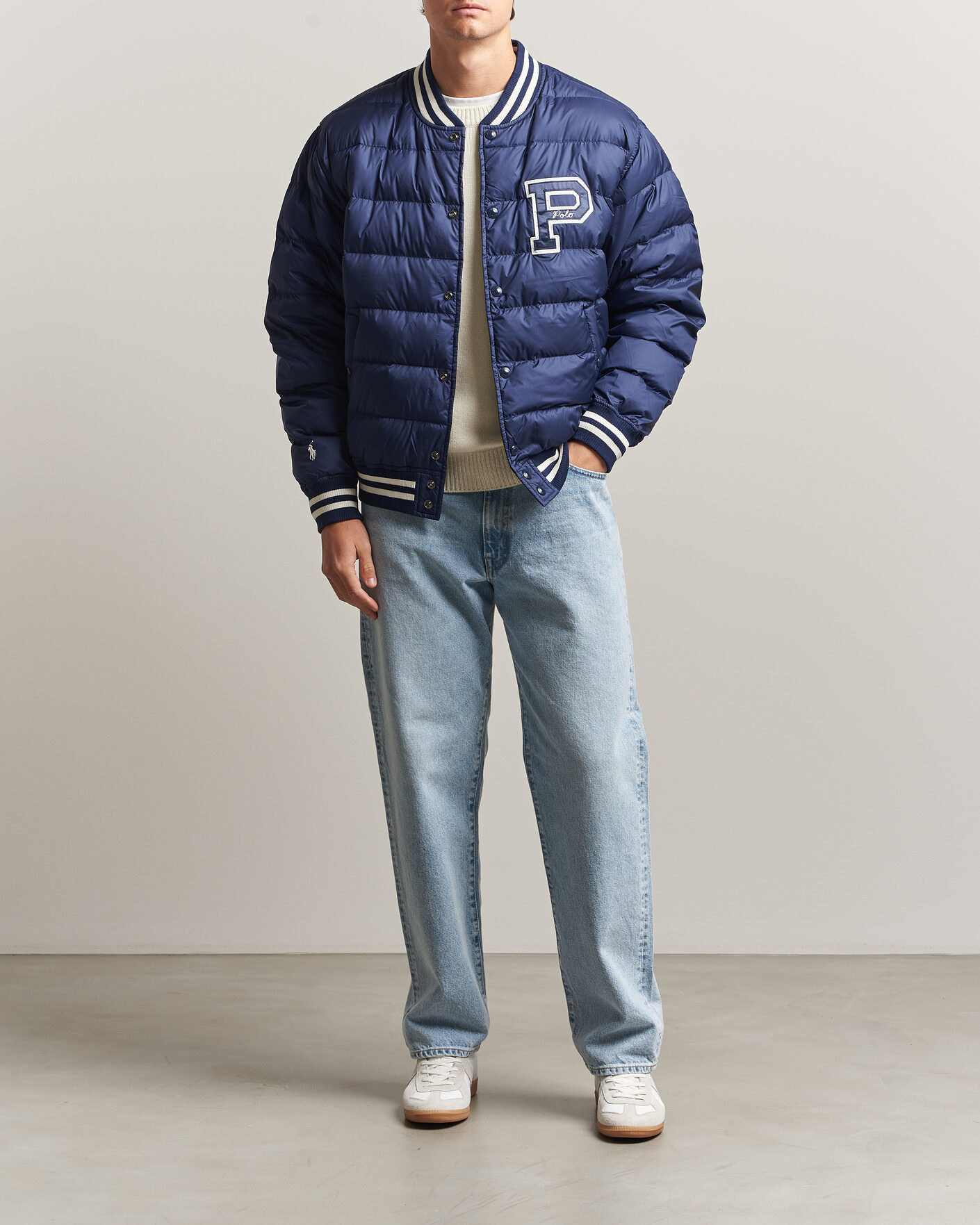 Heren | Jassen | Polo Ralph Lauren | Quilted Letterman Jacket Newport Navy
