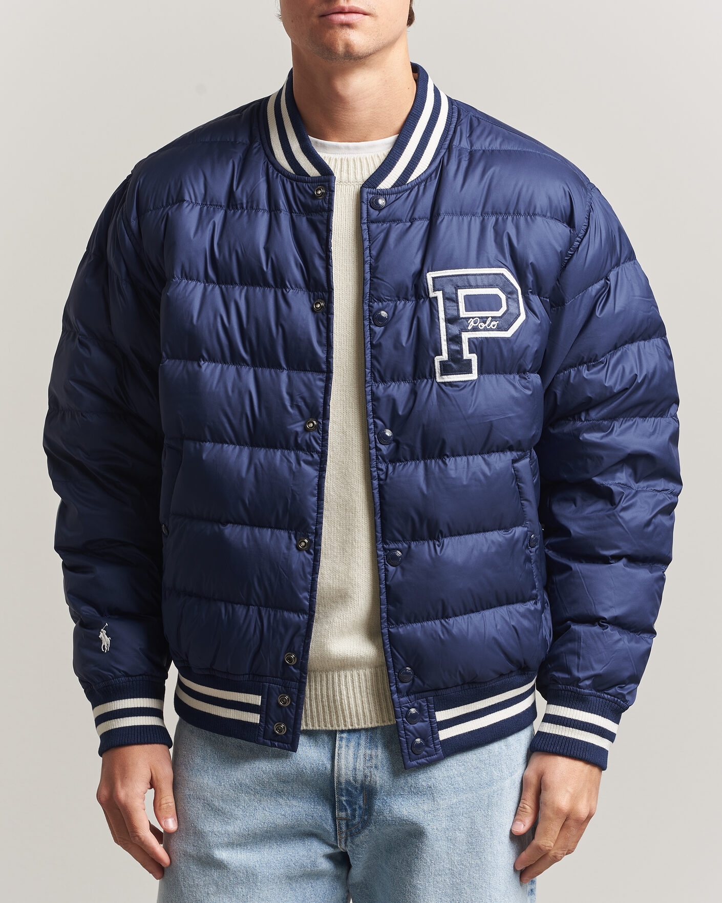 Heren | Jassen | Polo Ralph Lauren | Quilted Letterman Jacket Newport Navy