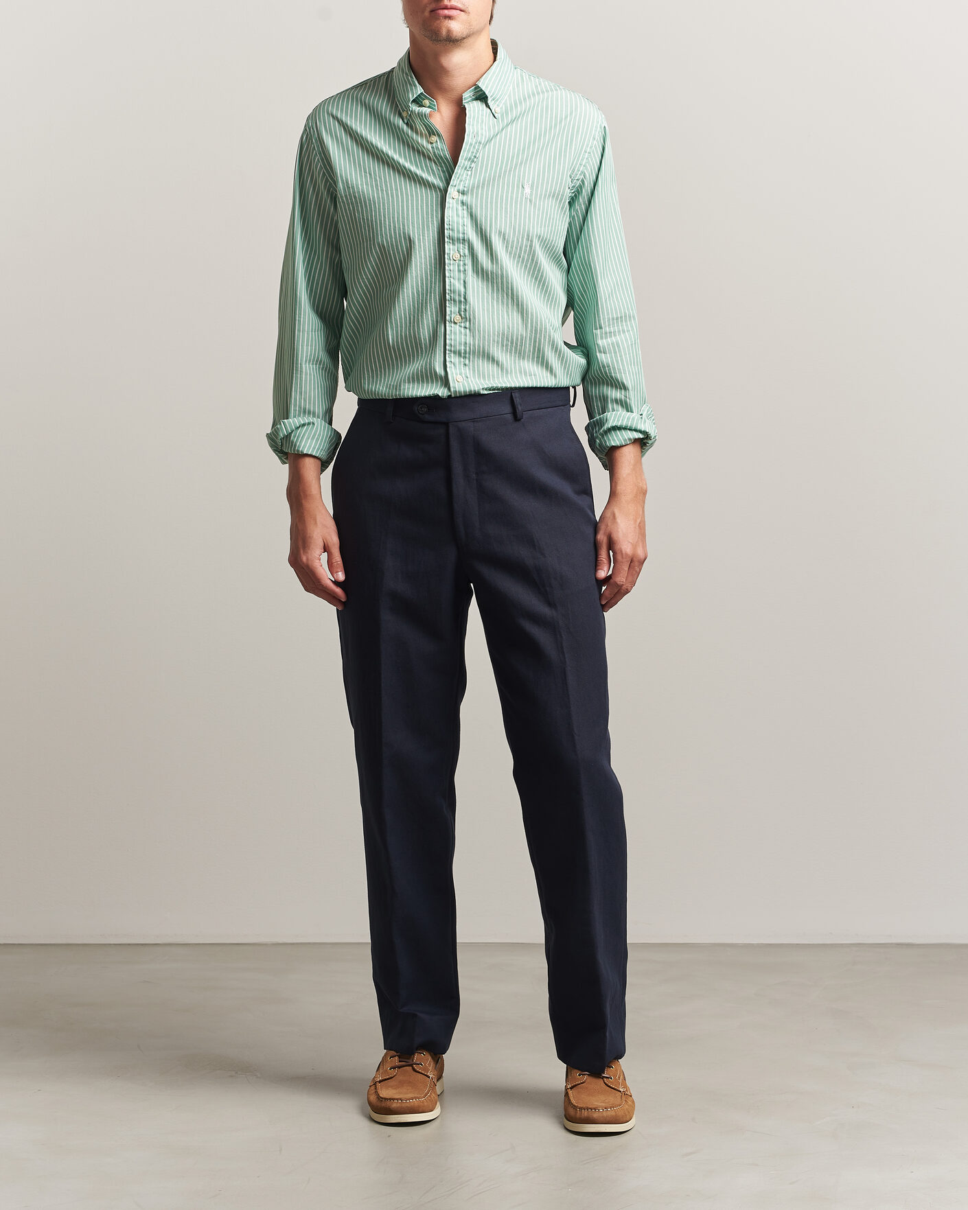 Homme | Chemises | Polo Ralph Lauren | Custom Fit Stripe Poplin Shirt Faded Mint