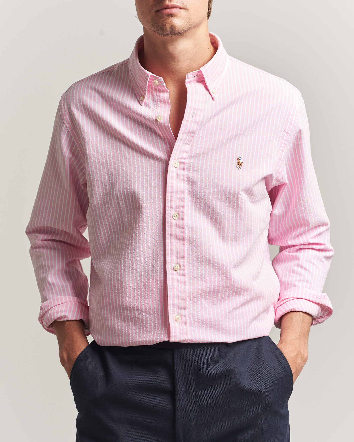 Homme | Chemises | Polo Ralph Lauren | Custom Fit Seersucker/Oxford Stripe Shirt New Rose