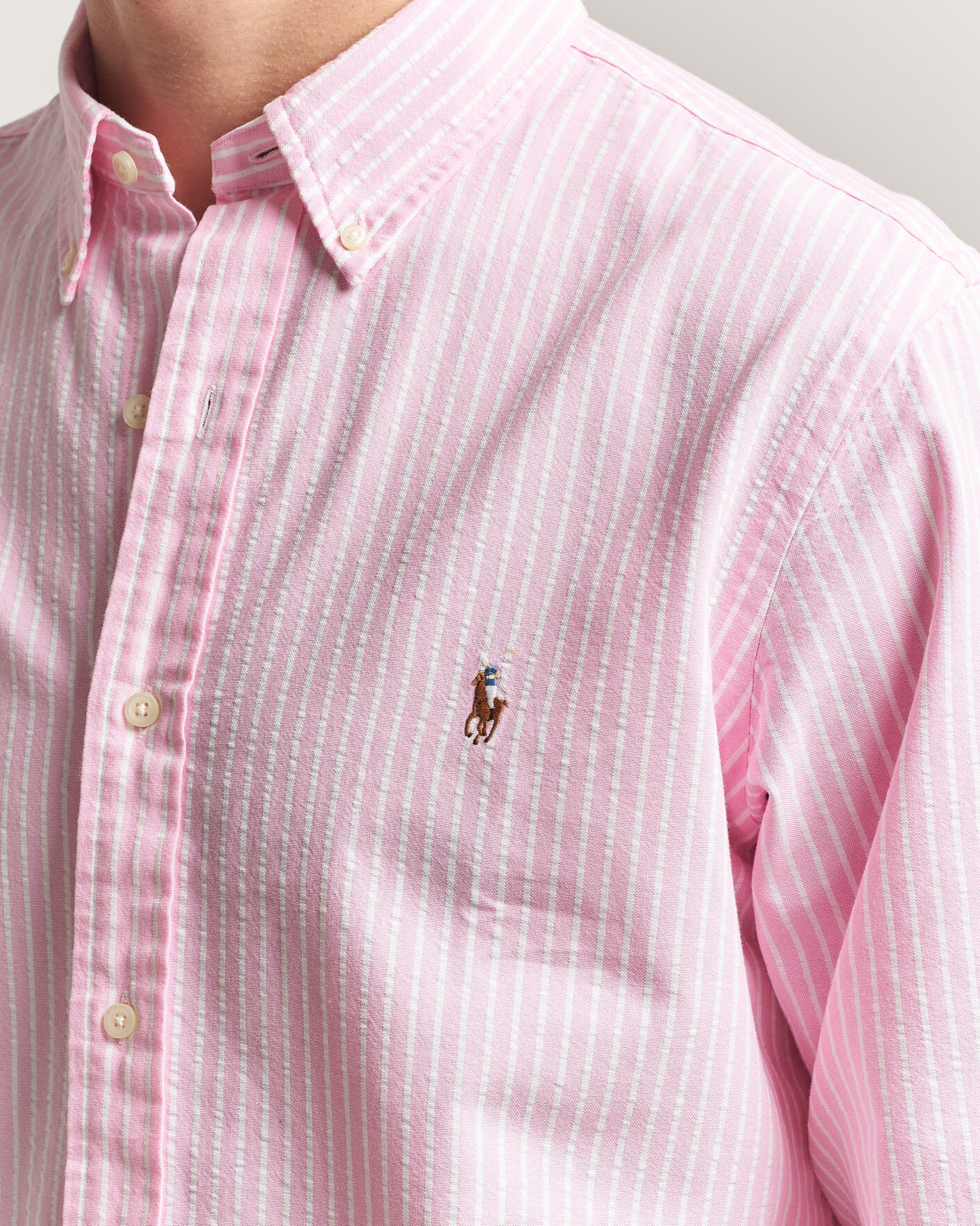 Homme | Chemises | Polo Ralph Lauren | Custom Fit Seersucker/Oxford Stripe Shirt New Rose