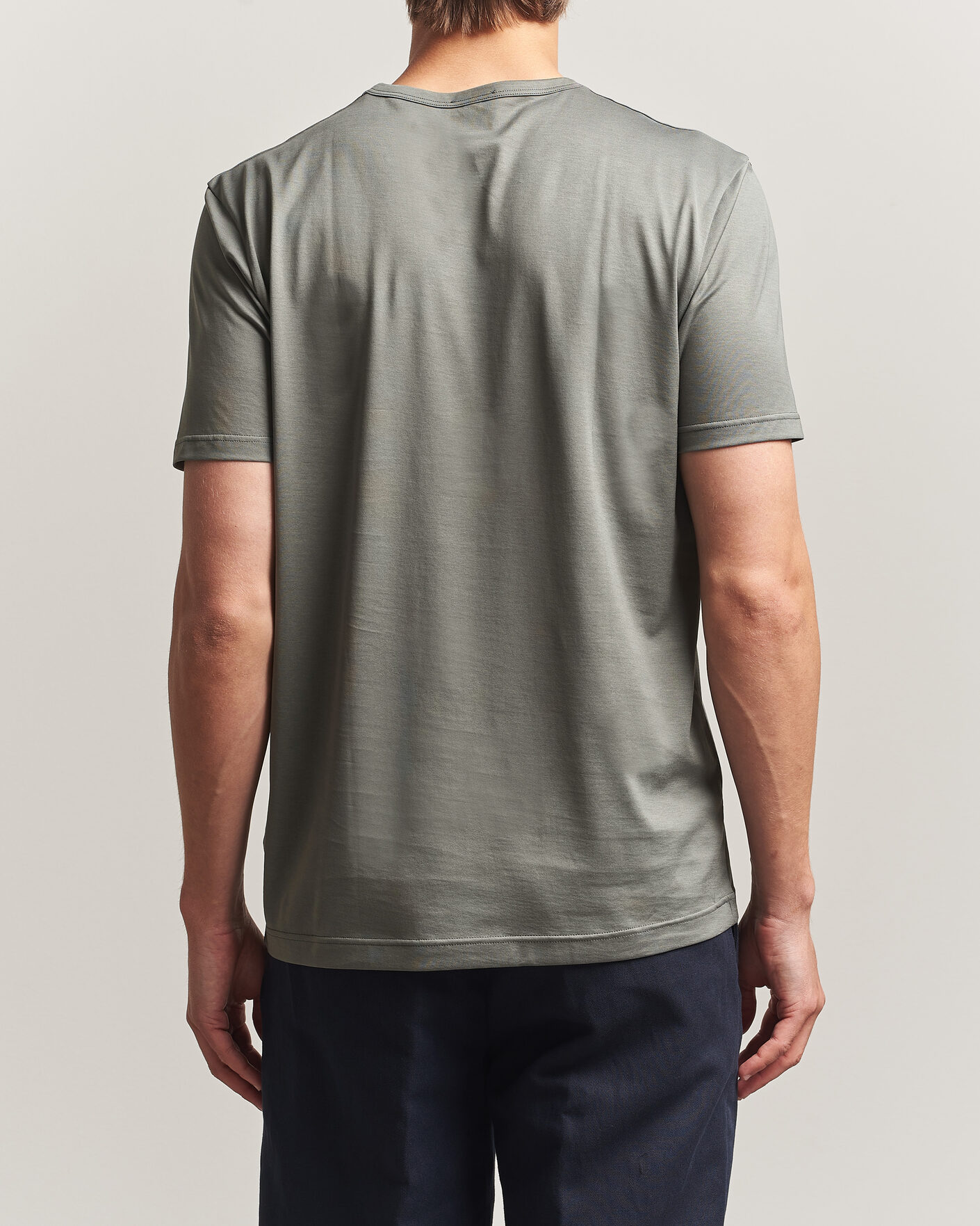 Homme | T-shirts | Sunspel | Crew Neck Q82 Cotton T-Shirt Fossil Grey