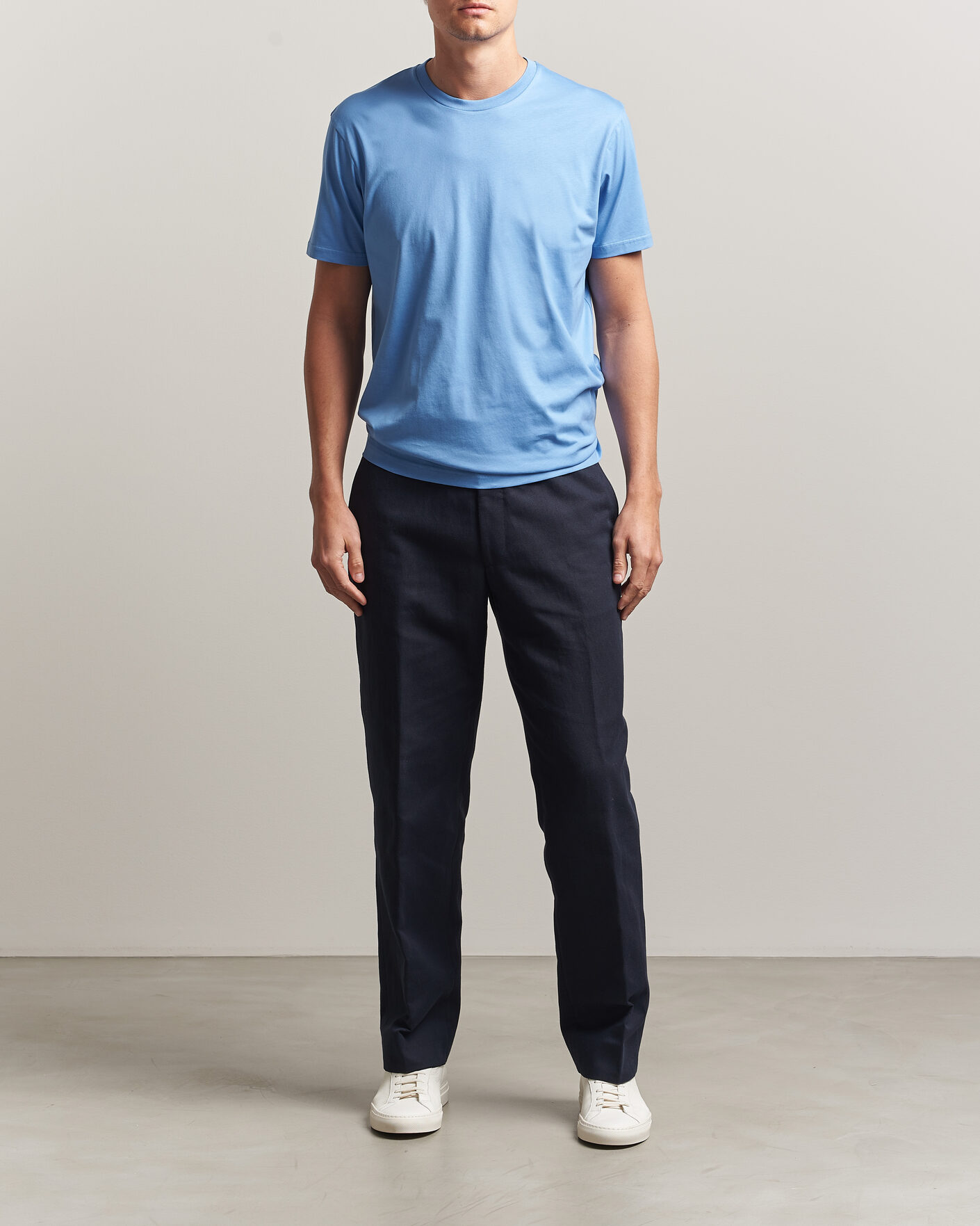 Heren | T-shirts | Sunspel | Riviera Midweight T-Shirt Azure Blue
