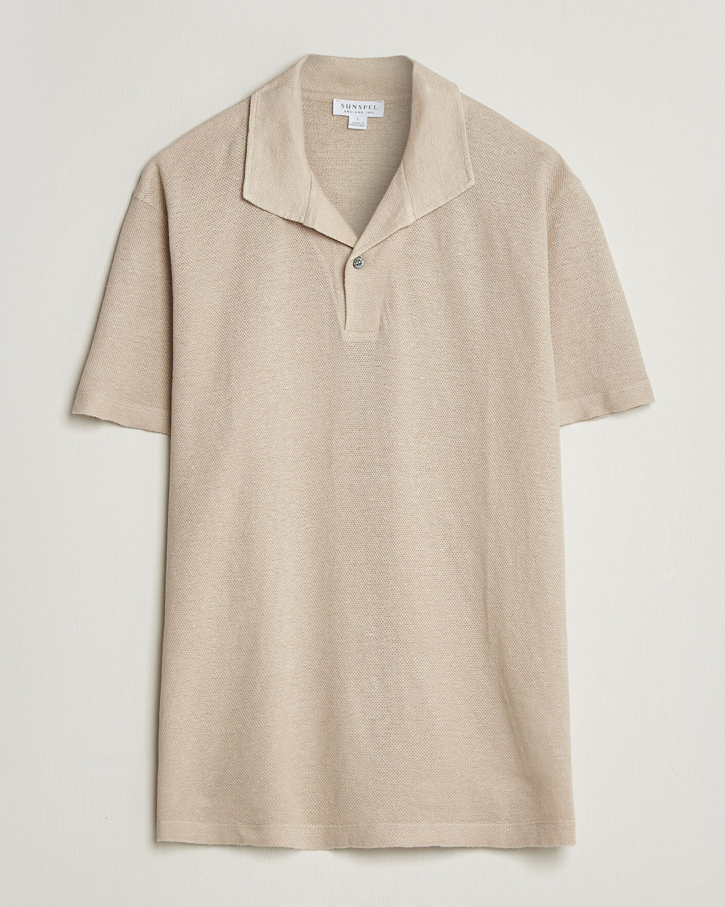 Heren | Polo's | Sunspel | Linen Pique Polo Hazelwood