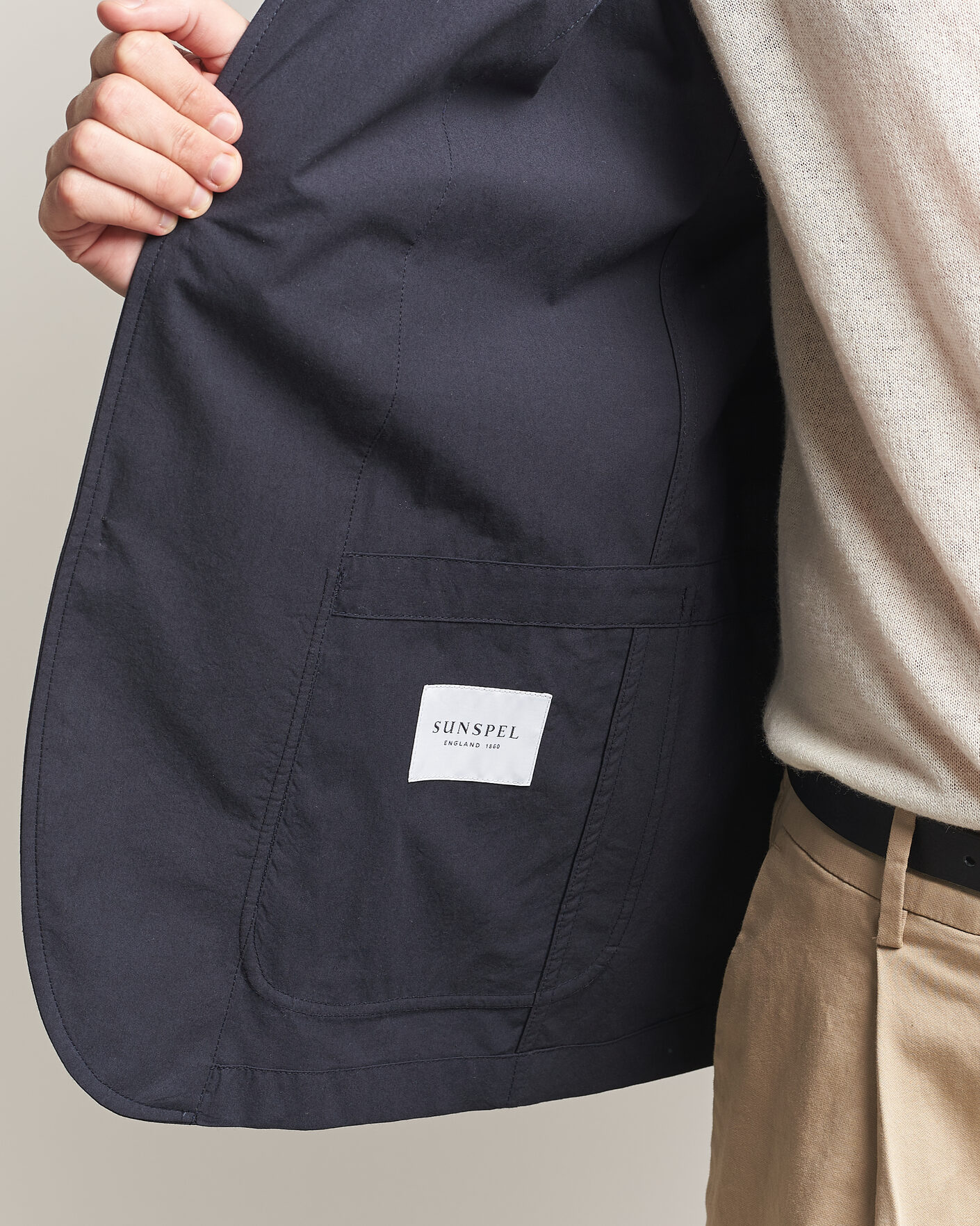 Heren | Blazers | Sunspel | Lightweight Poplin Jacket Blazer Navy