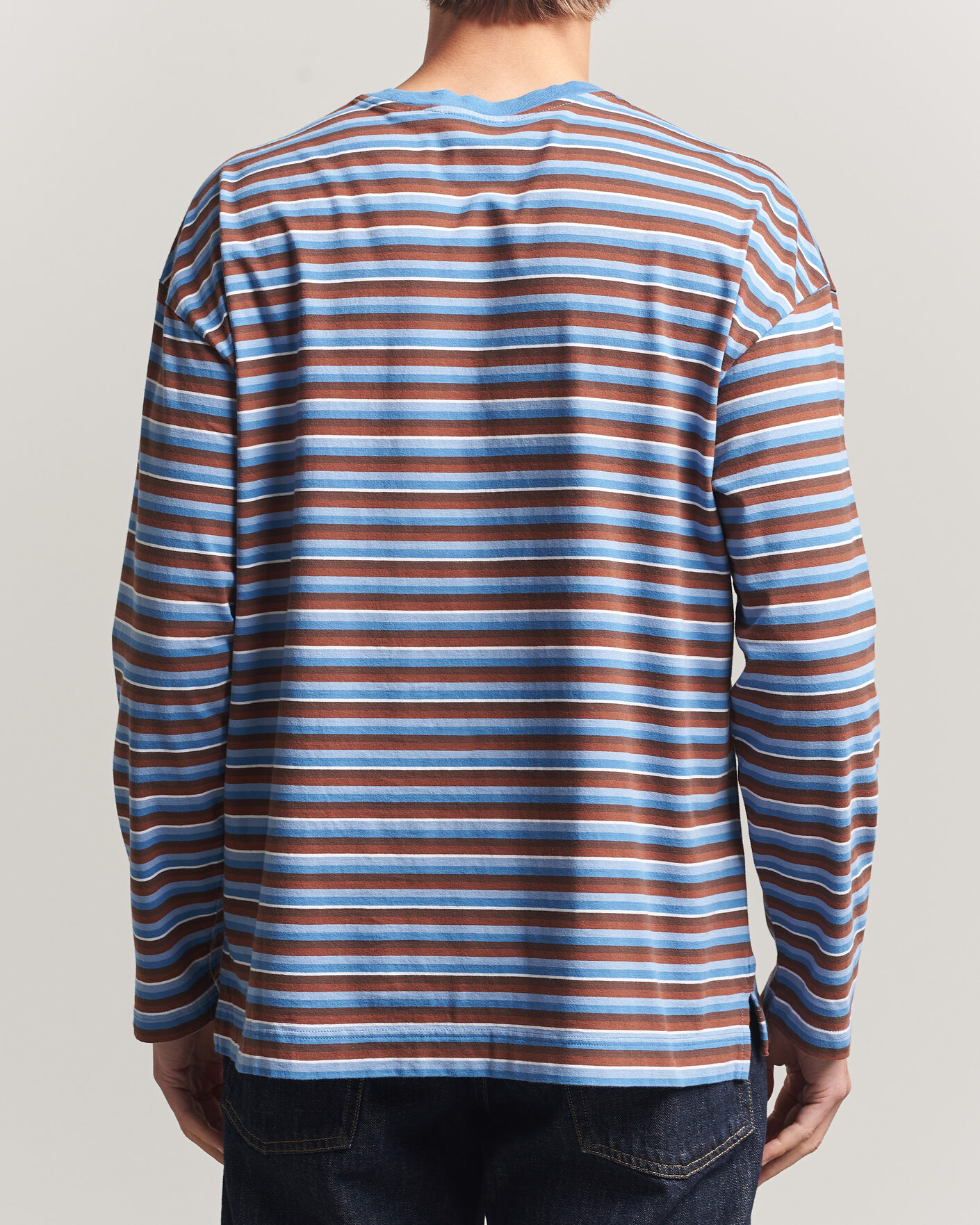 Homme | T-shirts | Sunflower | Long Sleeve Pocket Tee Blue Stripe
