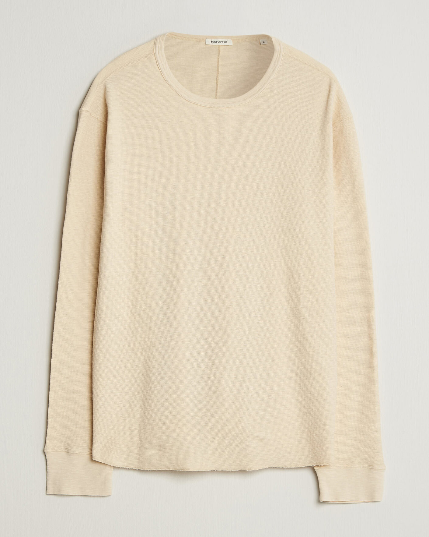 Heren | T-shirts | Sunflower | Long Sleeve Waffle Tee Beige
