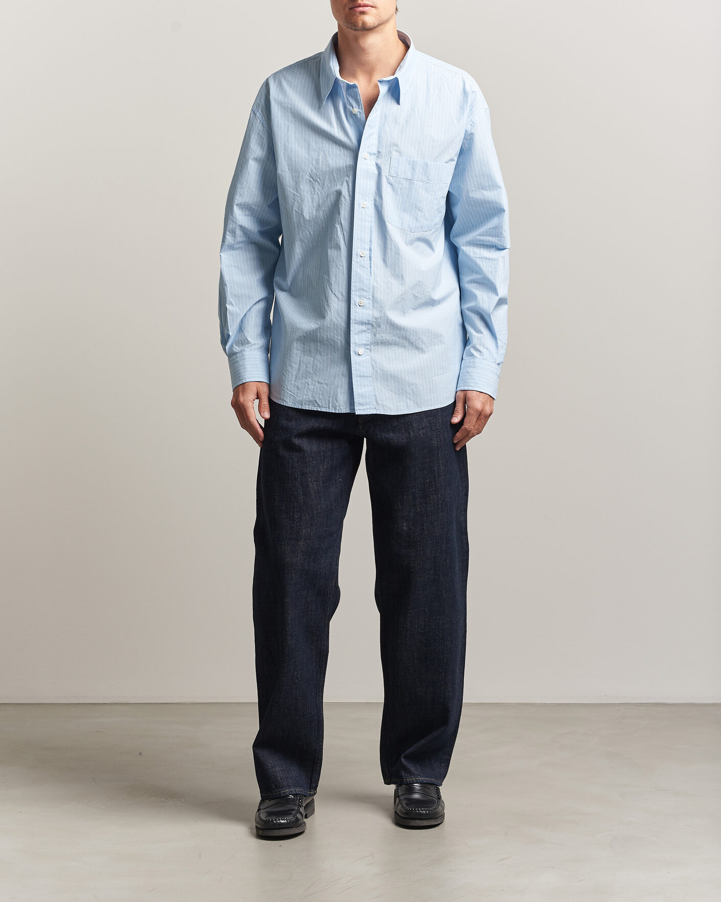 Homme | Chemises | Sunflower | New Base Shirt Light Blue Stripe