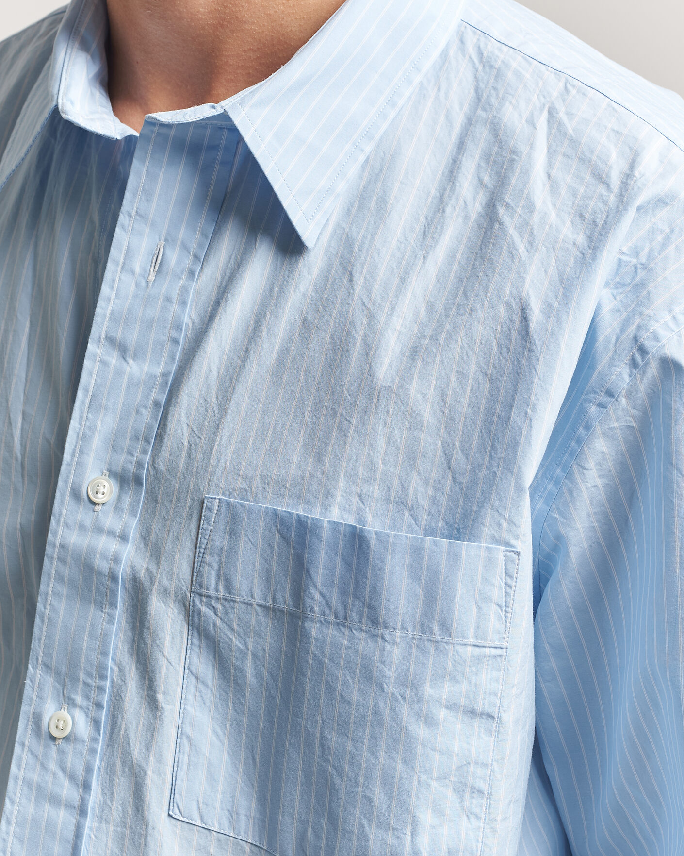 Homme | Chemises | Sunflower | New Base Shirt Light Blue Stripe