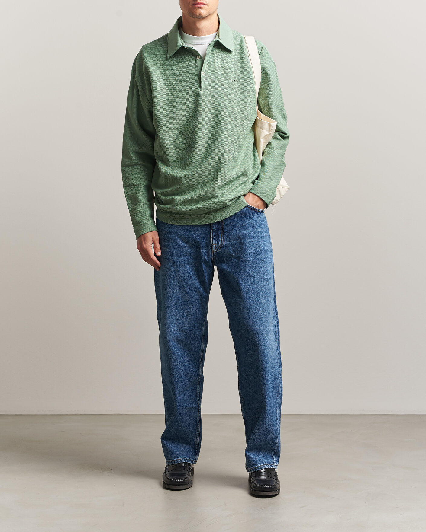 Homme | Polos | Forét | Herb Textured Knit Polo Green Oxide